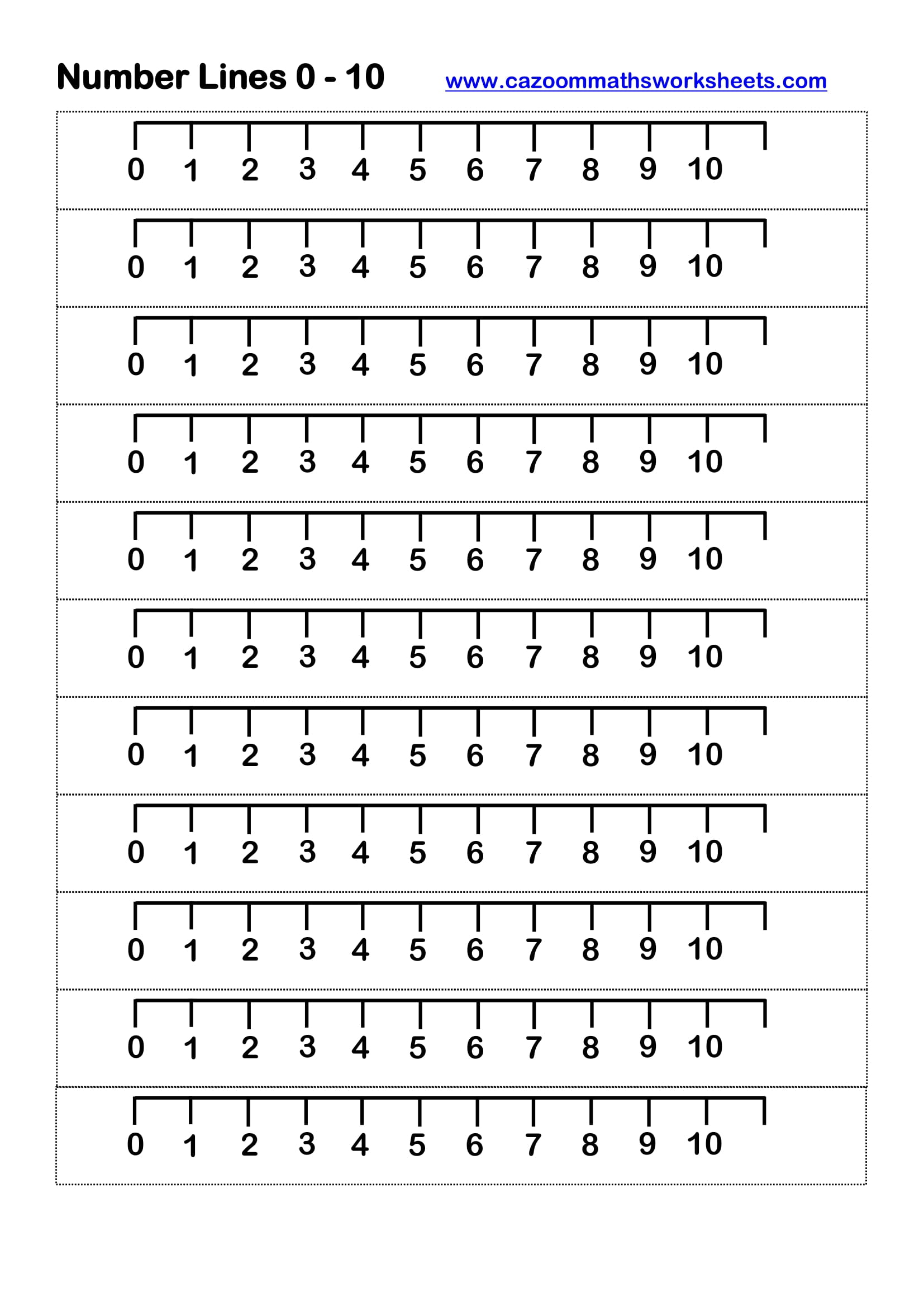 Number Lines to ten  | FREE Teaching Resources