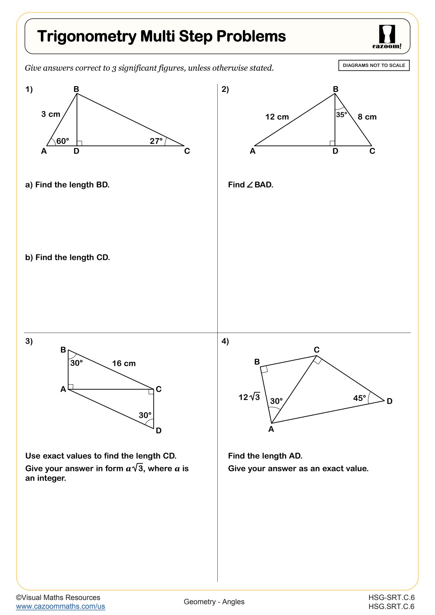 Trigonometry Multi Step Problems