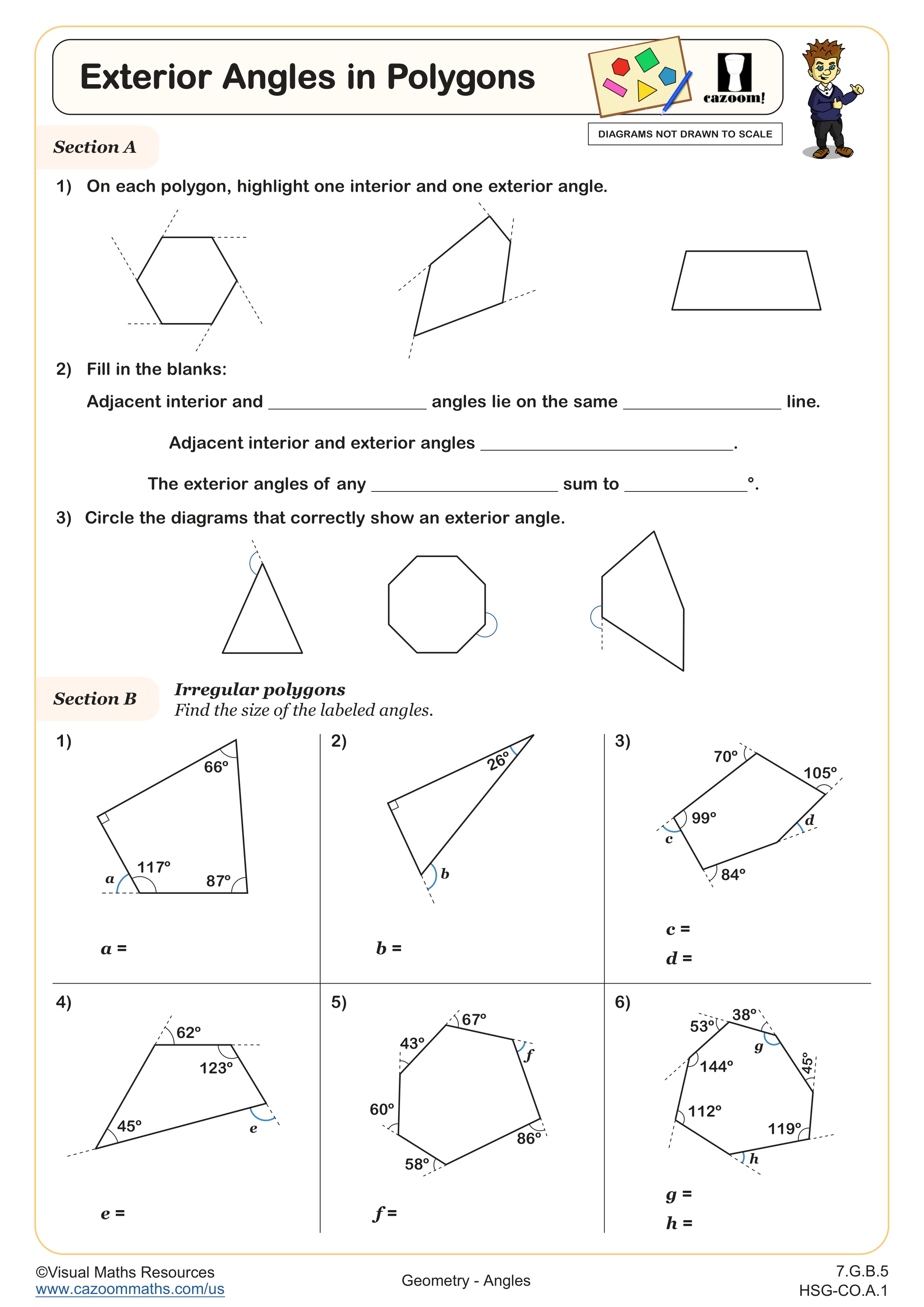 Preview of Exterior Angles in Polygons