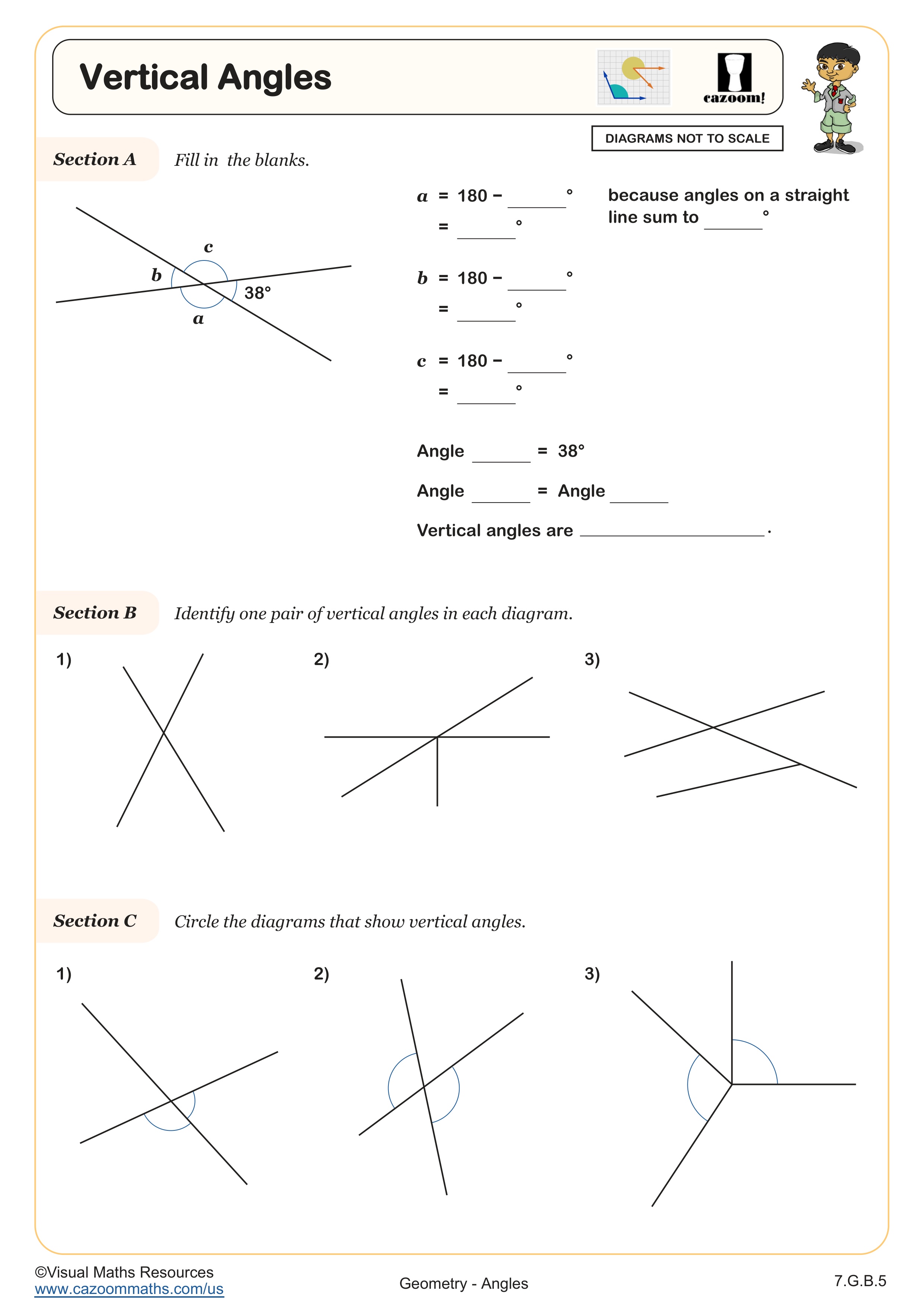 Vertical Angles worksheet