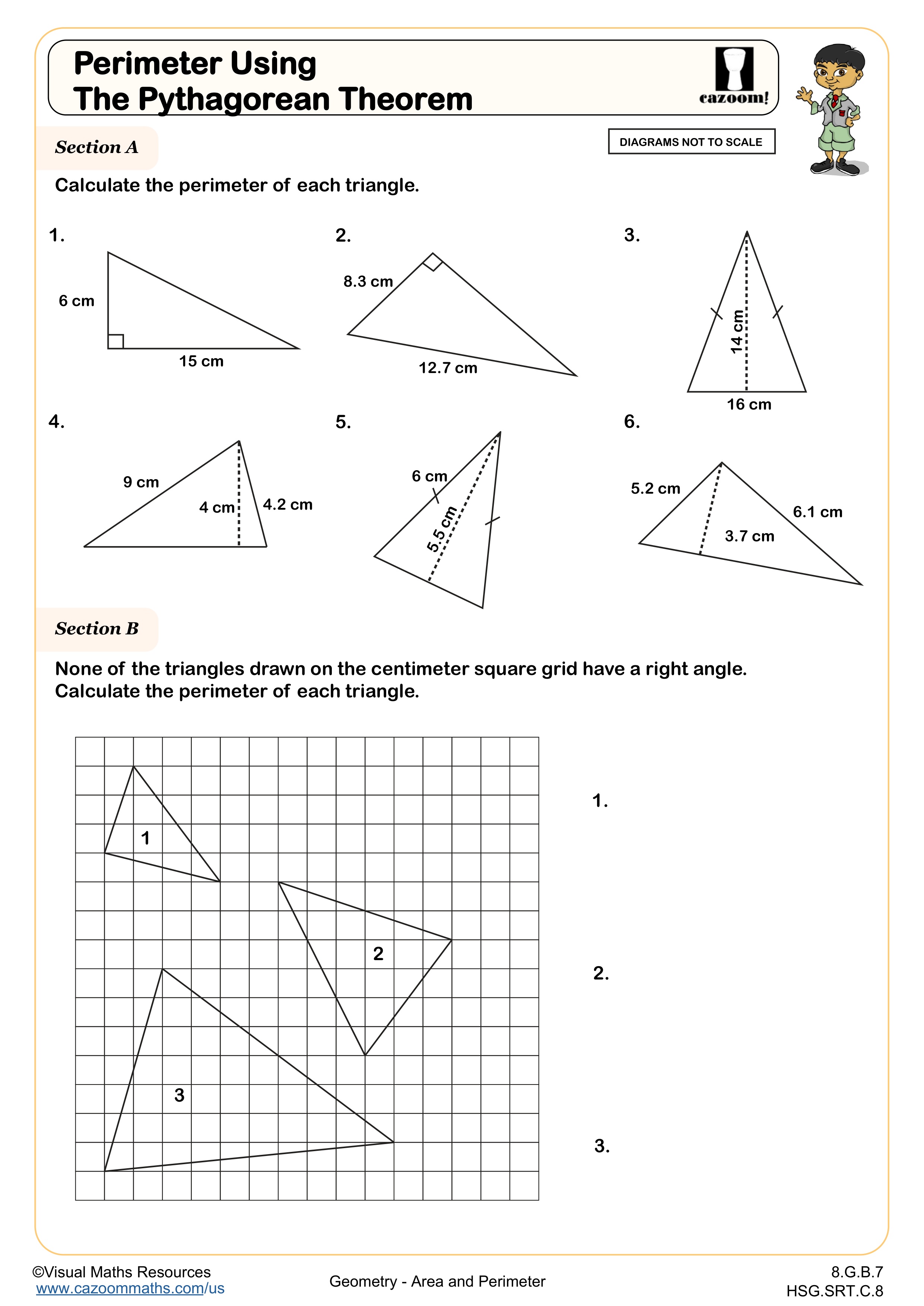 Preview of Perimeter Using The Pythagorean Theorem