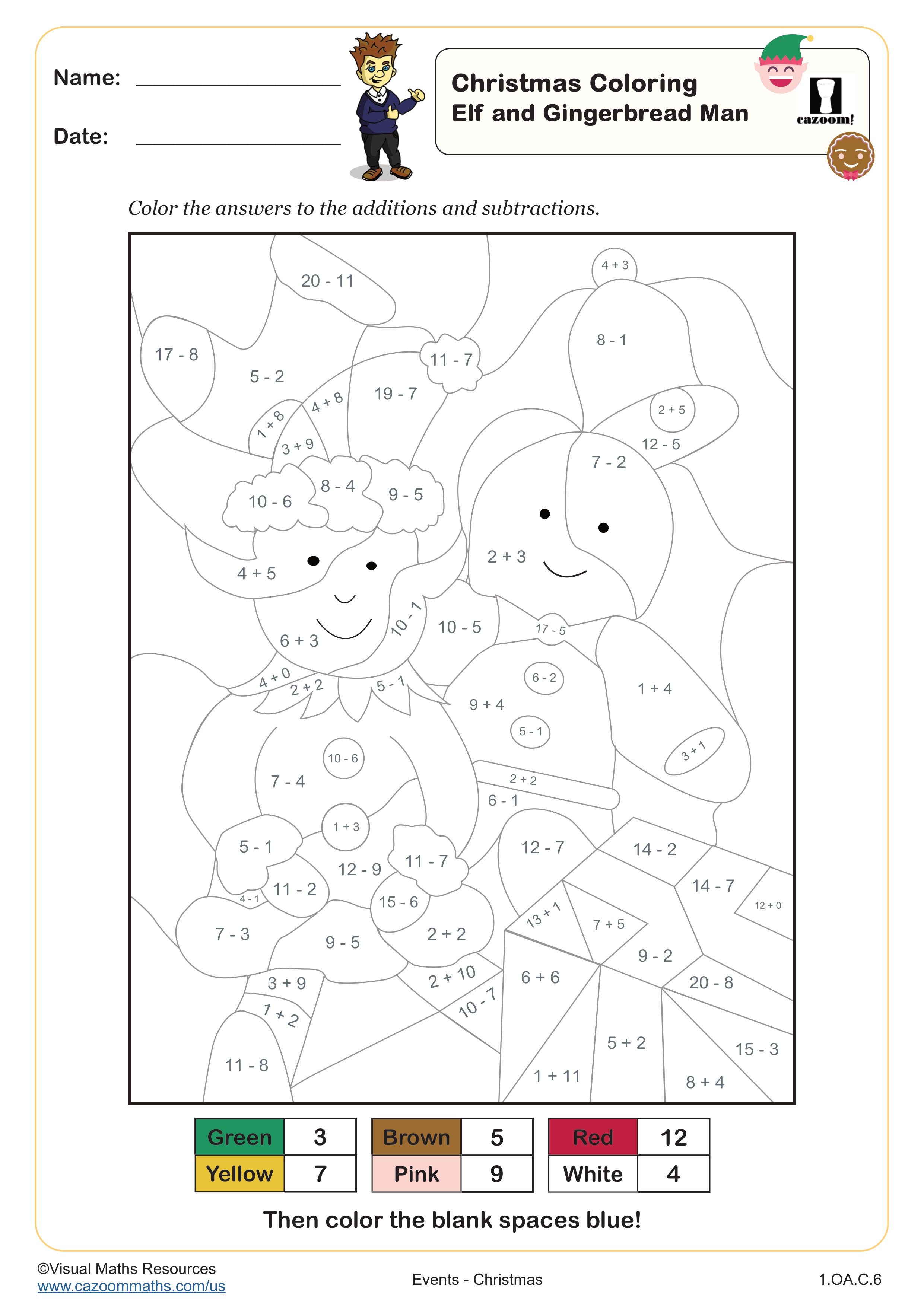 Preview of Elf and Gingerbread Man