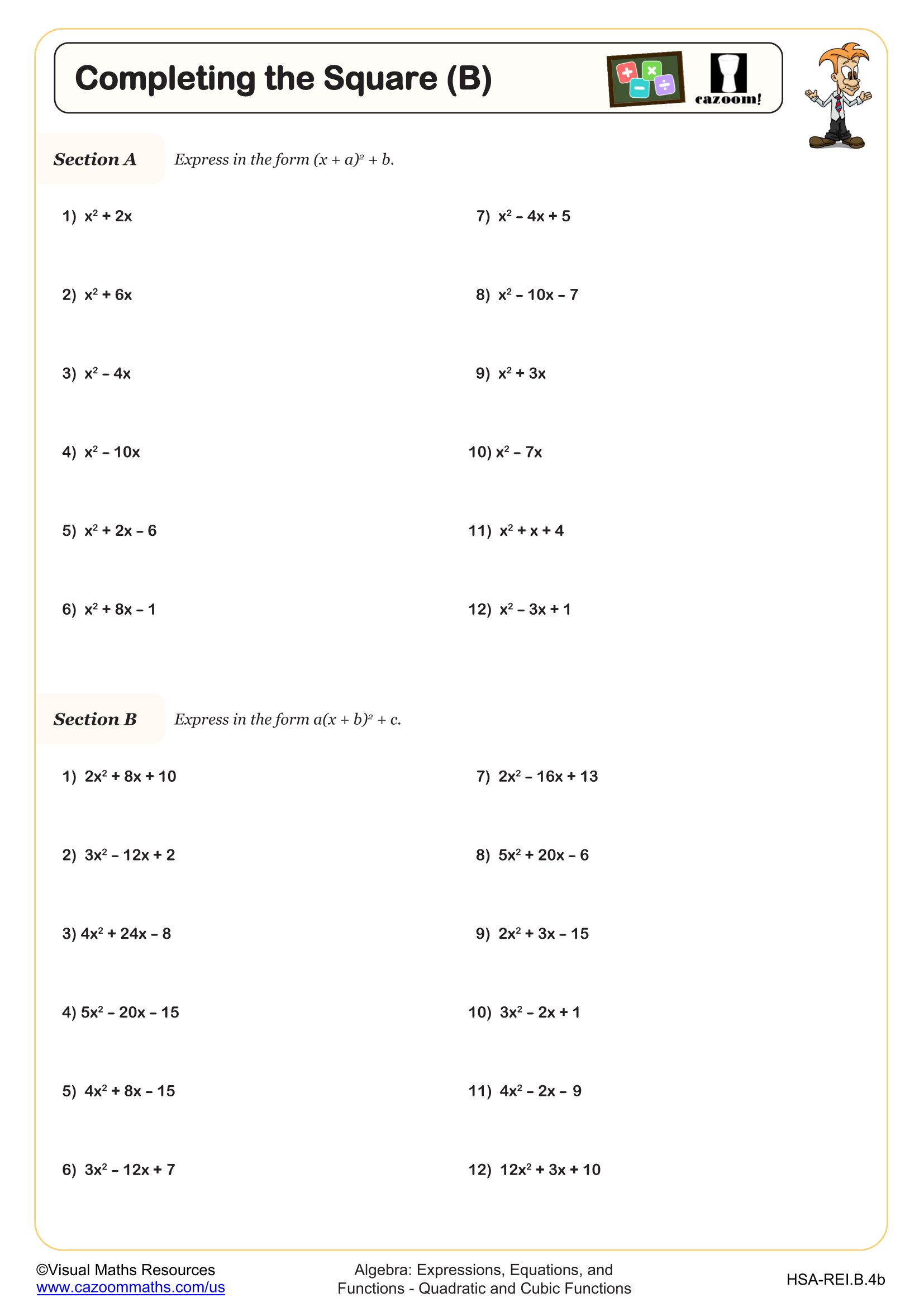 Preview of Completing the Square