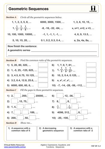 Math Sequencing Worksheets