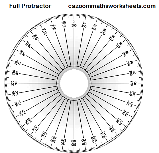 16 Useful Printable Protractors Kittybabylovecom Transparent 360 