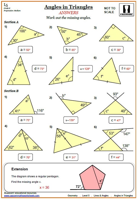 Interior Angles Worksheet