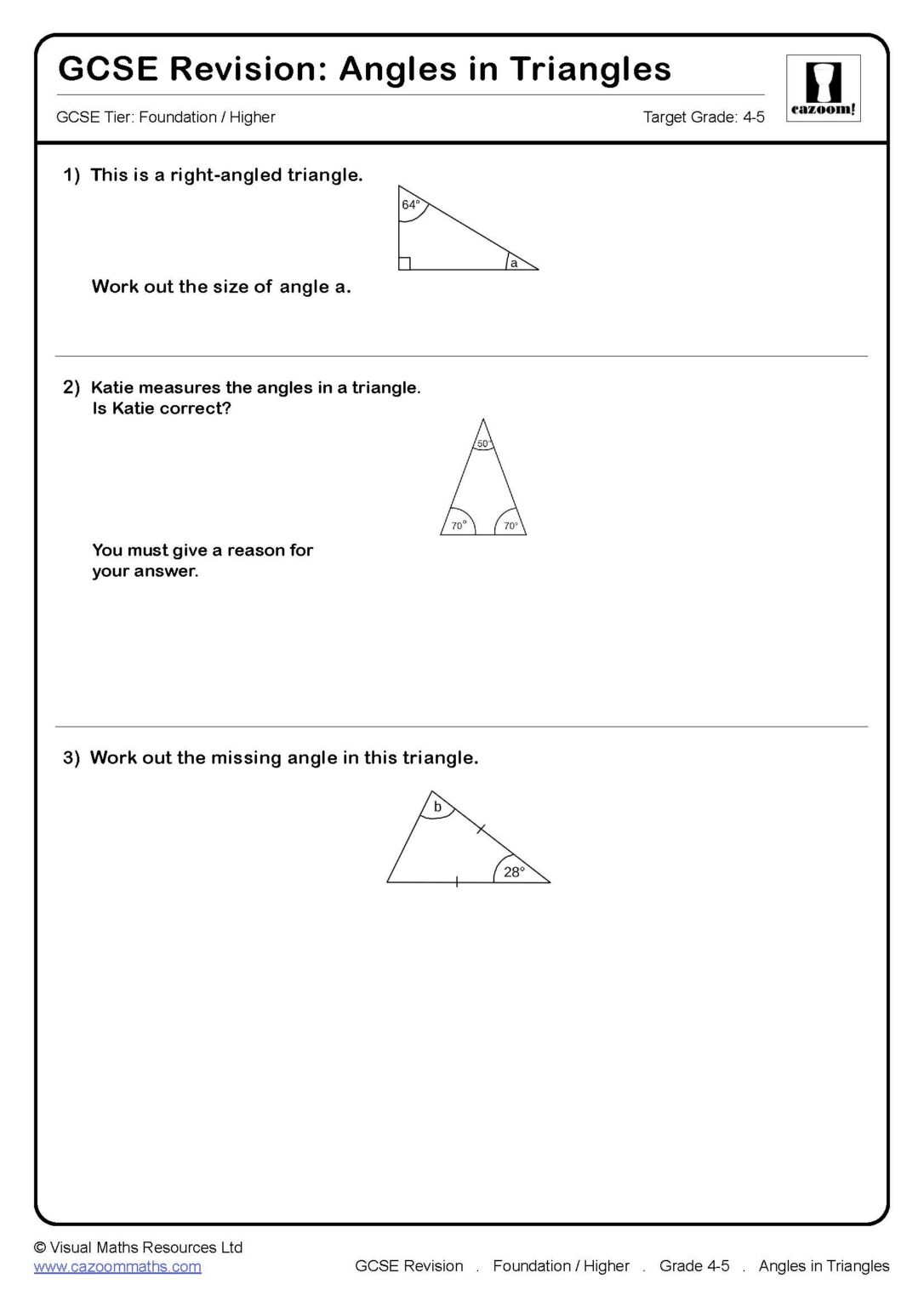 Angles In Triangles Gcse Questions Gcse Revision Questions Angles In Triangles Gcse Questions Gcse Revision Questions