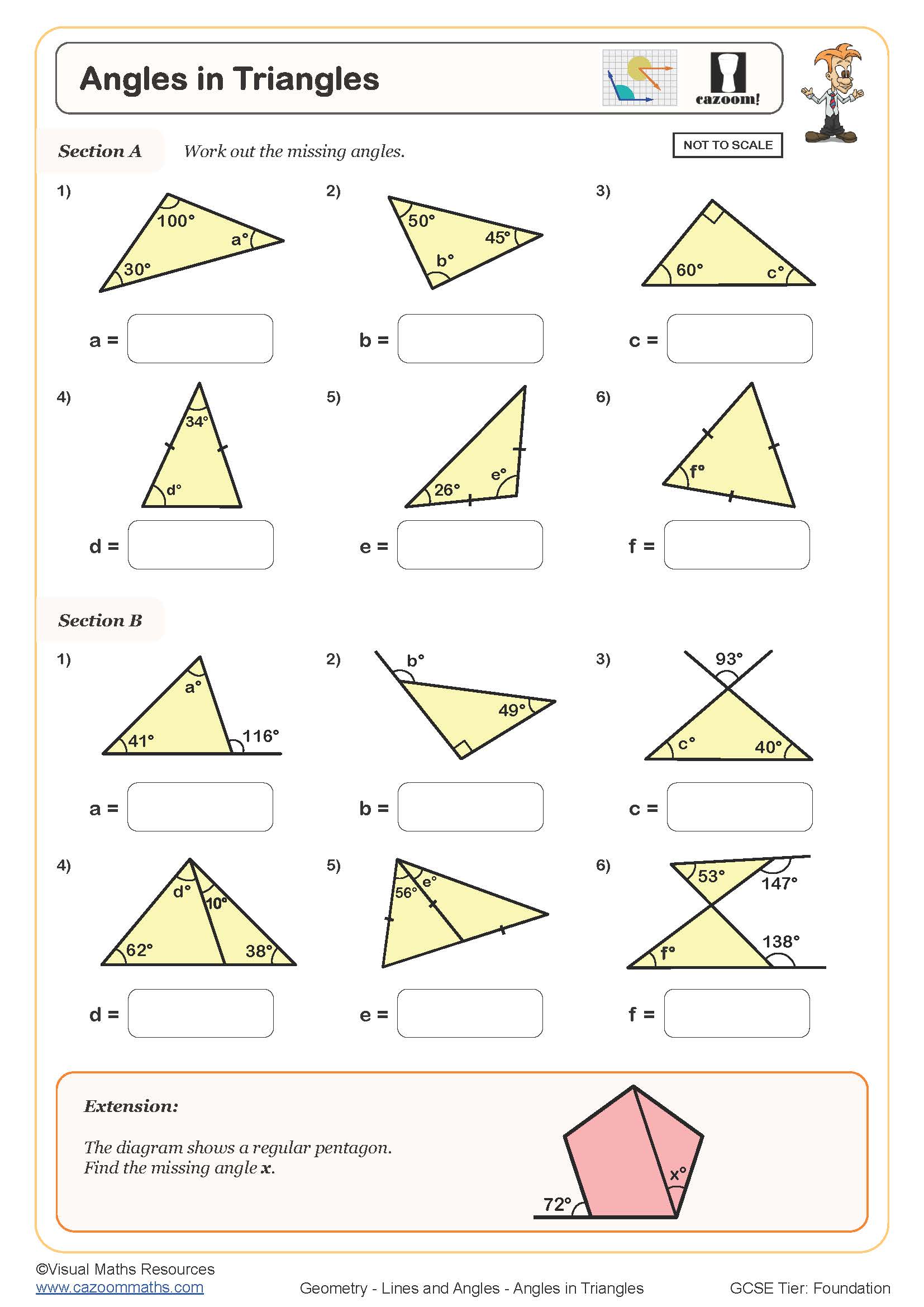 Preview of Angles in Triangles