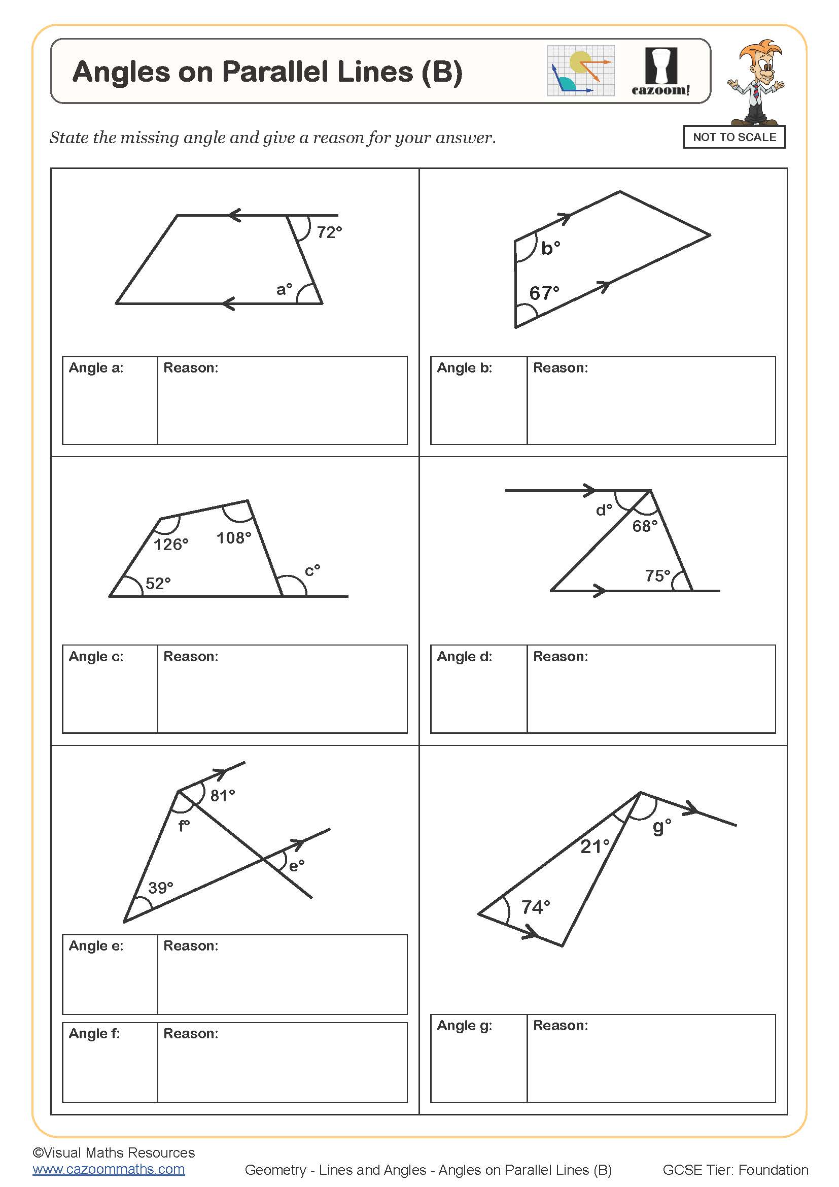 Preview of Angles on Parallel Lines (B)