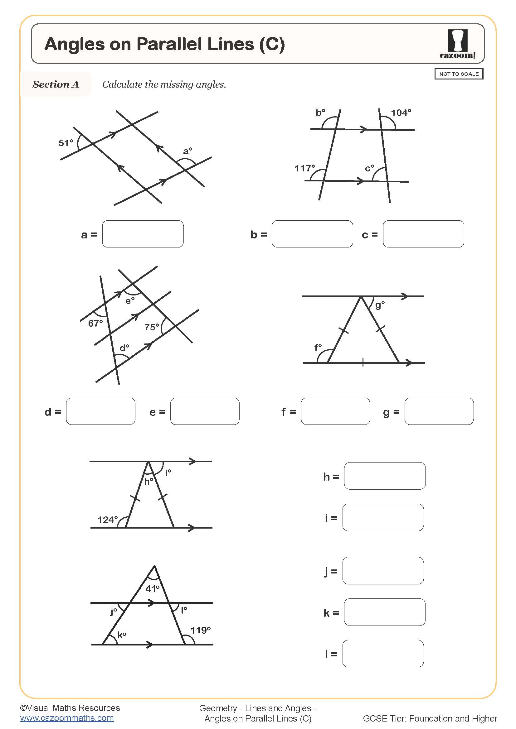 Preview of Angles on Parallel Lines (C)