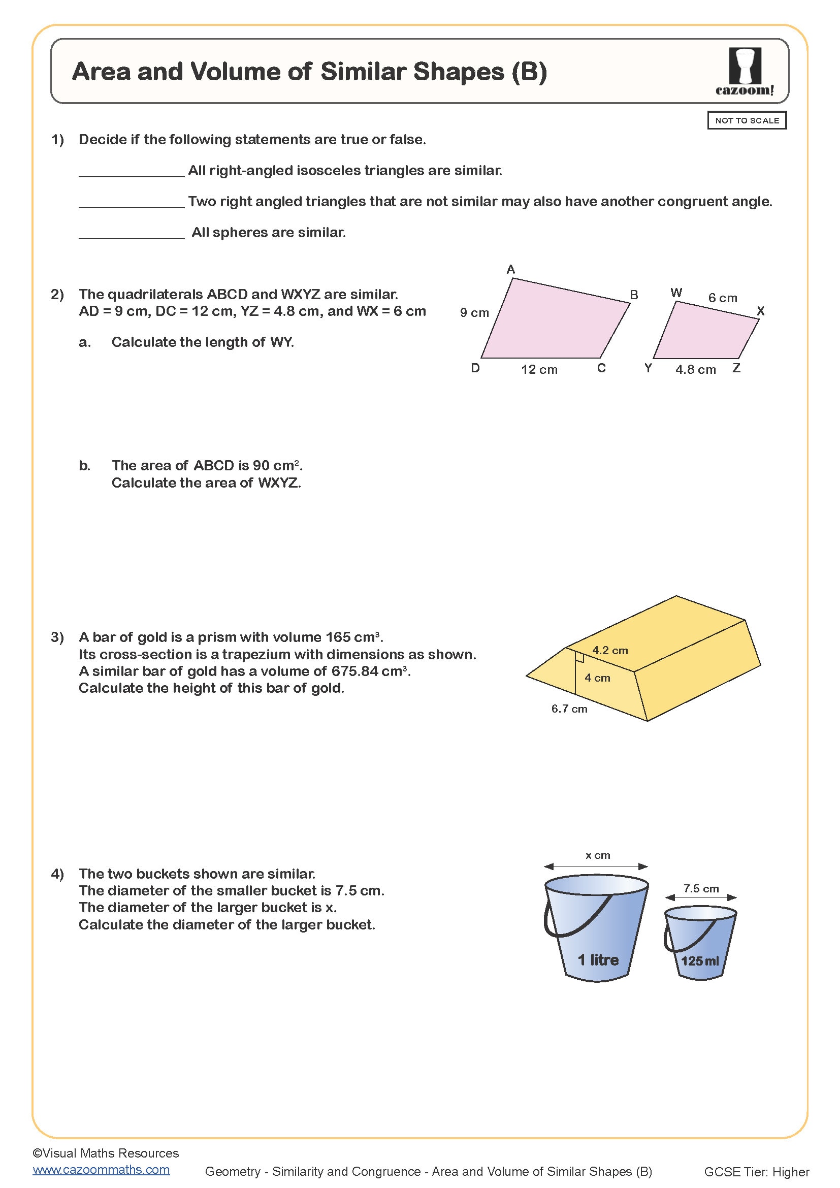 Preview of Area and Volume of Similar Shapes (B)