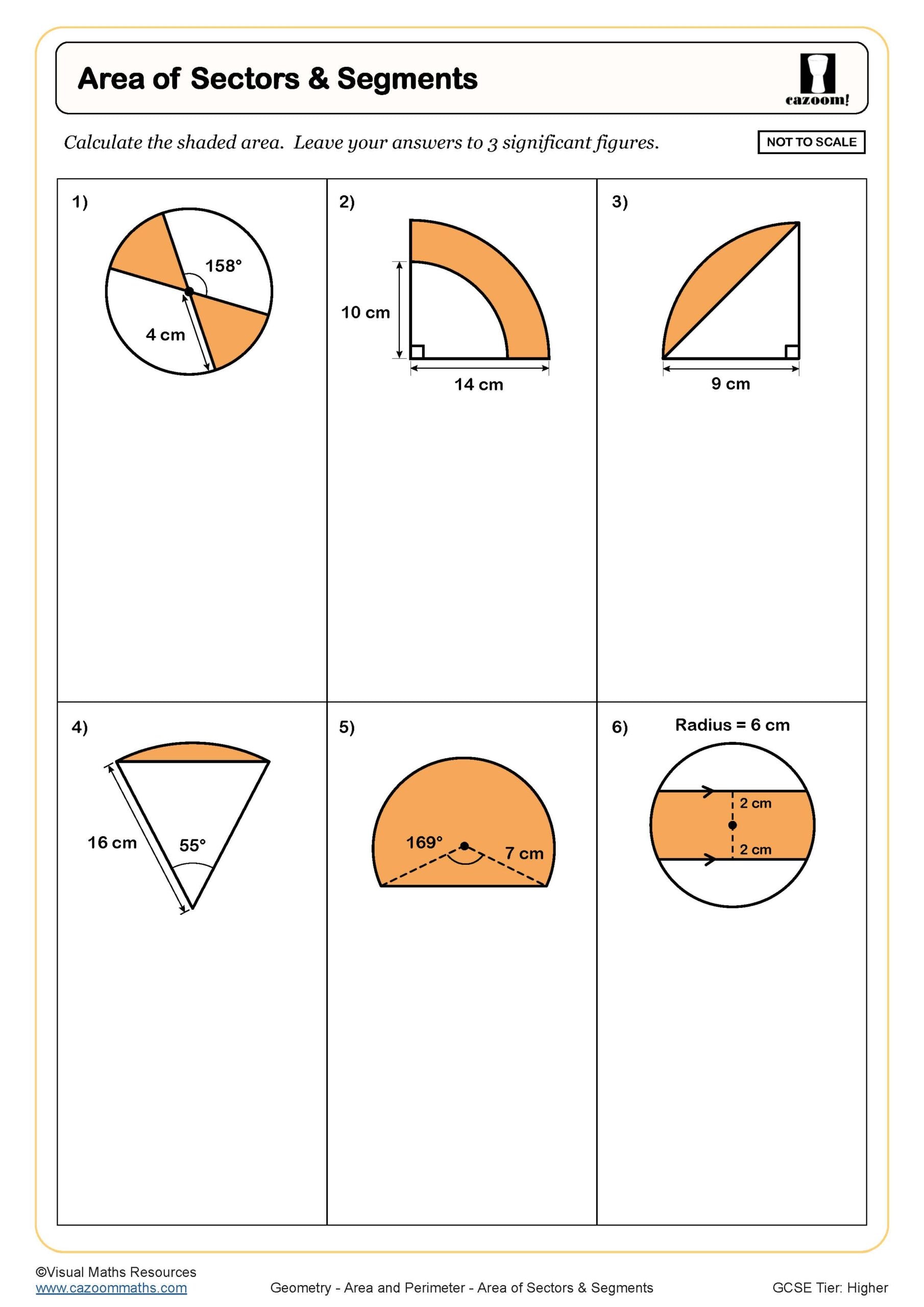 Area Of Sectors And Segments Worksheet Fun And Engaging PDF Worksheets