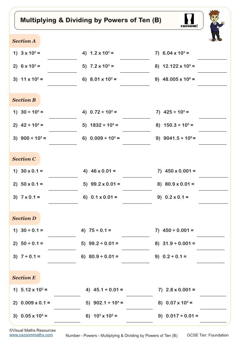 Preview of Multiplying and Dividing by Powers of Ten (B)