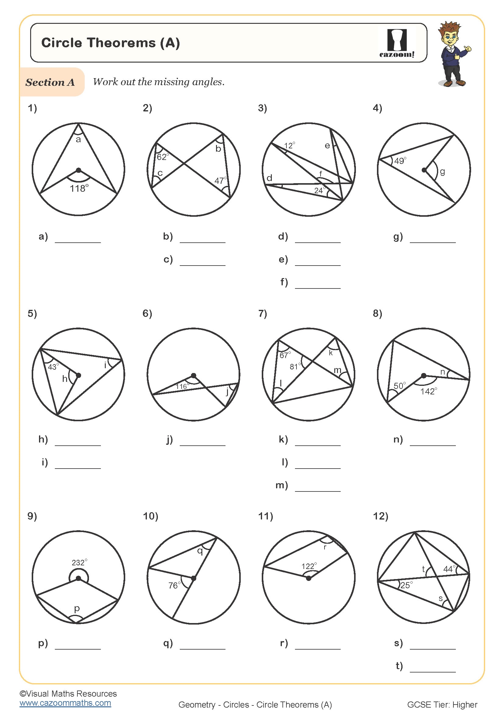 Preview of Circle Theorems (A)