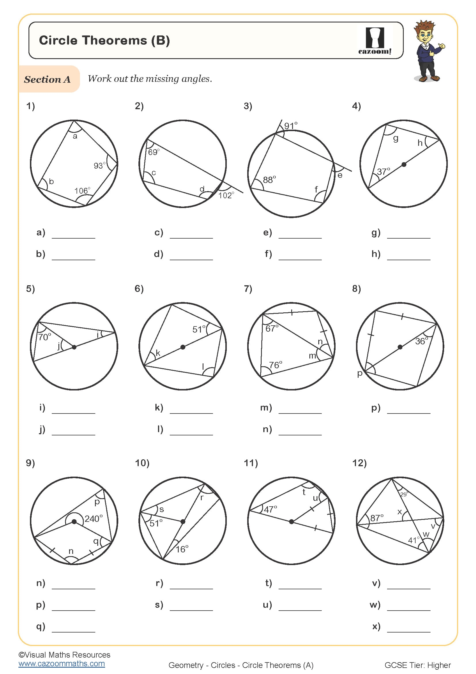 Preview of Circle Theorems (B)