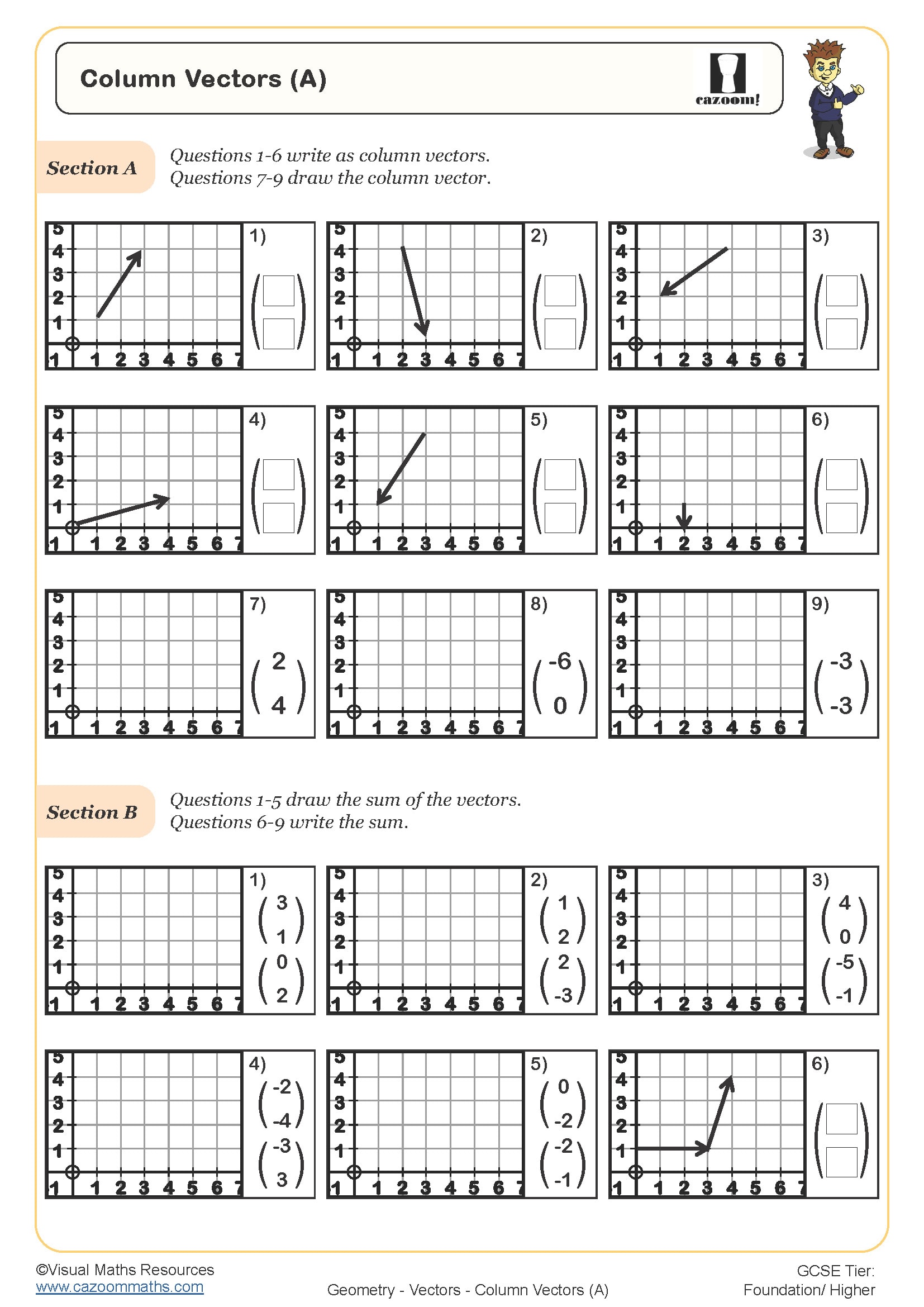 Preview of Column Vectors (A)