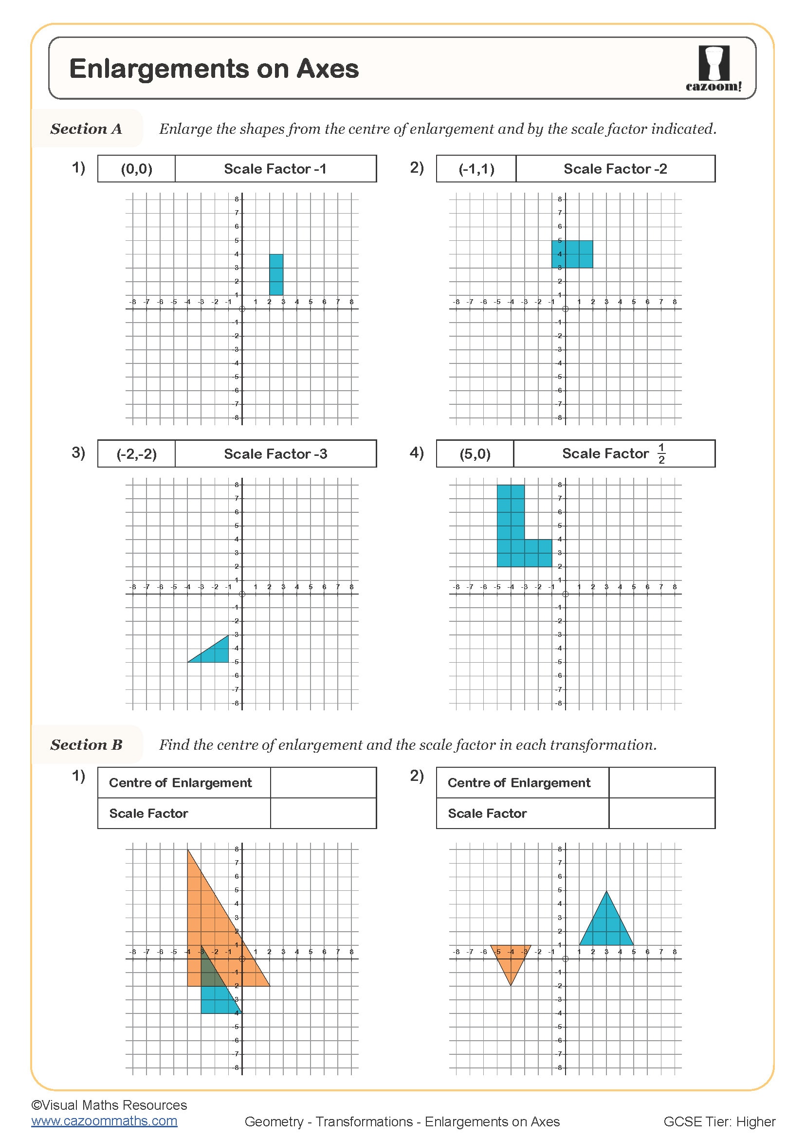 Preview of Enlargements on Axes