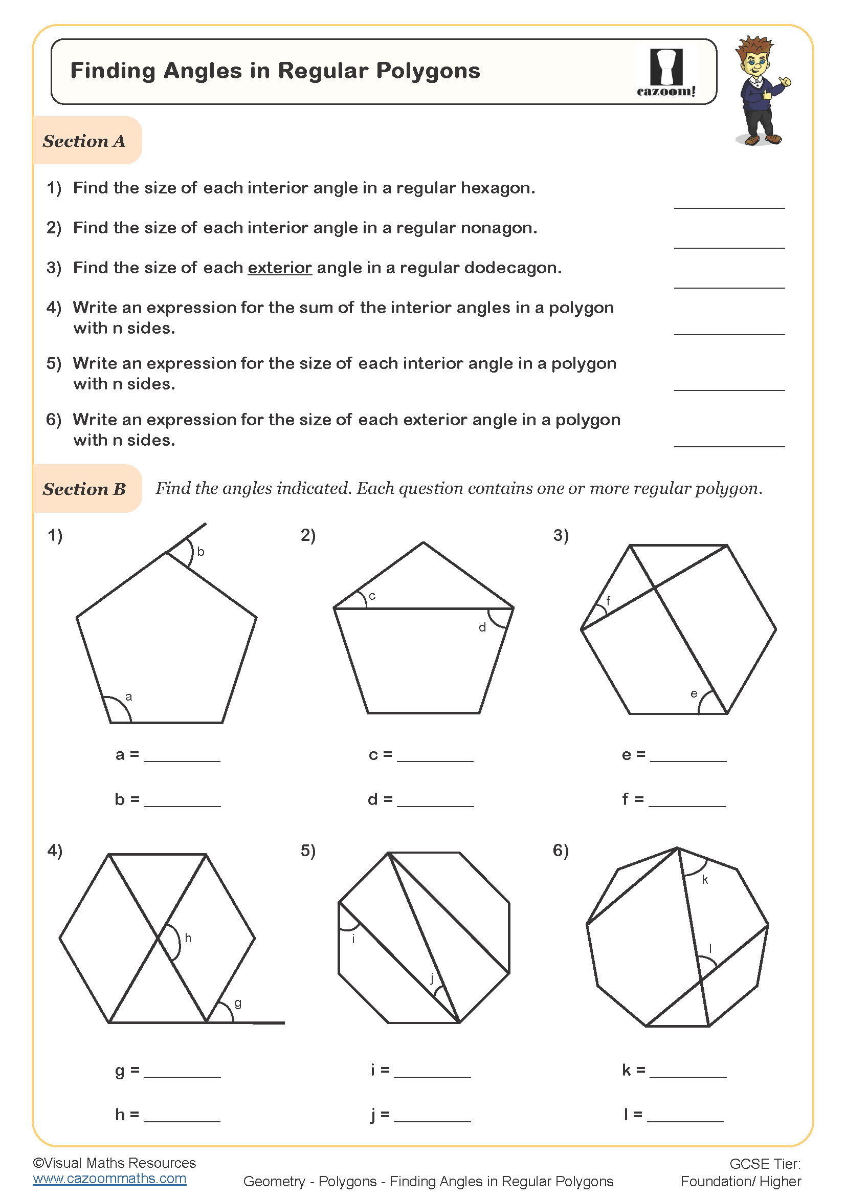 Preview of Finding Angles in Regular Polygons