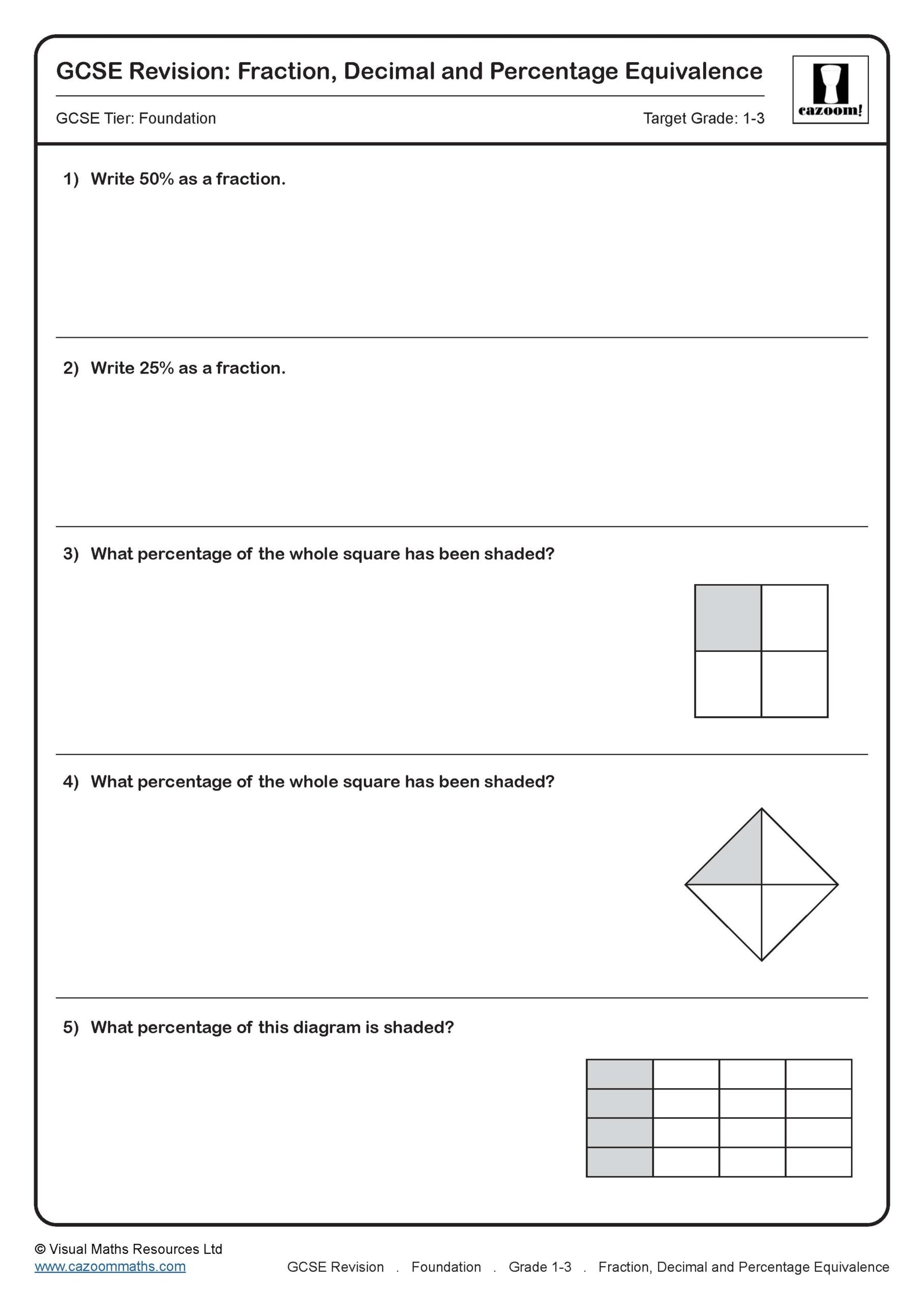Fraction Decimal And Percentage Equivalence GCSE Maths Revision Scaled