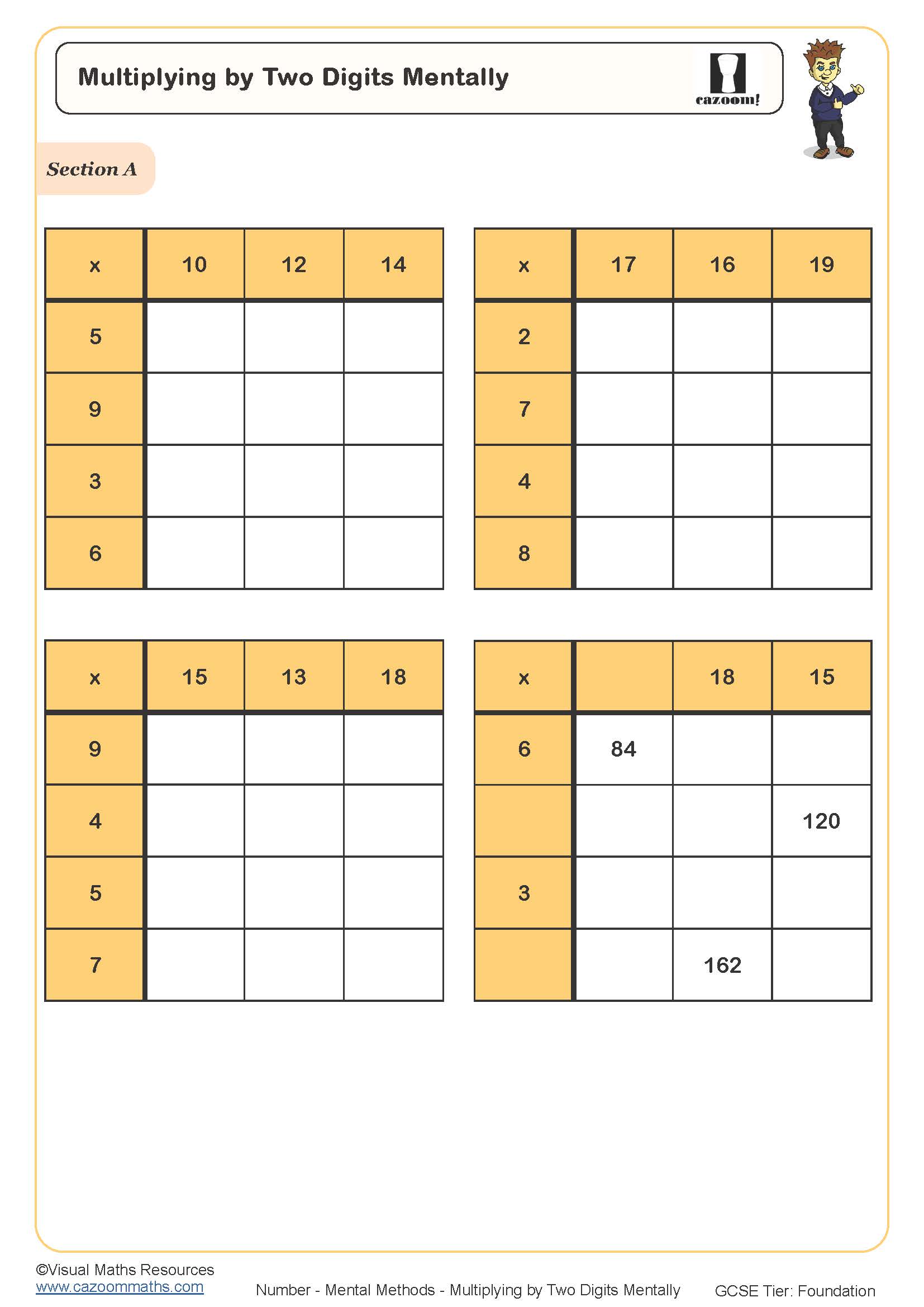 Preview of Multiplying by Two Digits Mentally