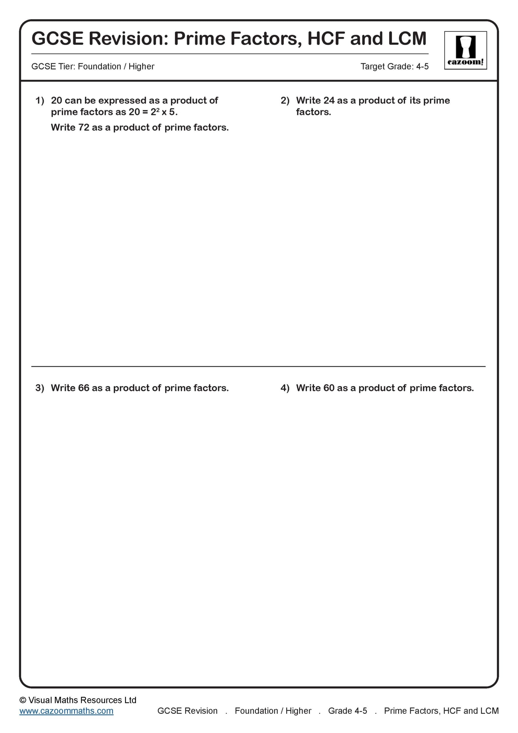 Prime Factors HCF And LCM GCSE Maths Revision Scaled