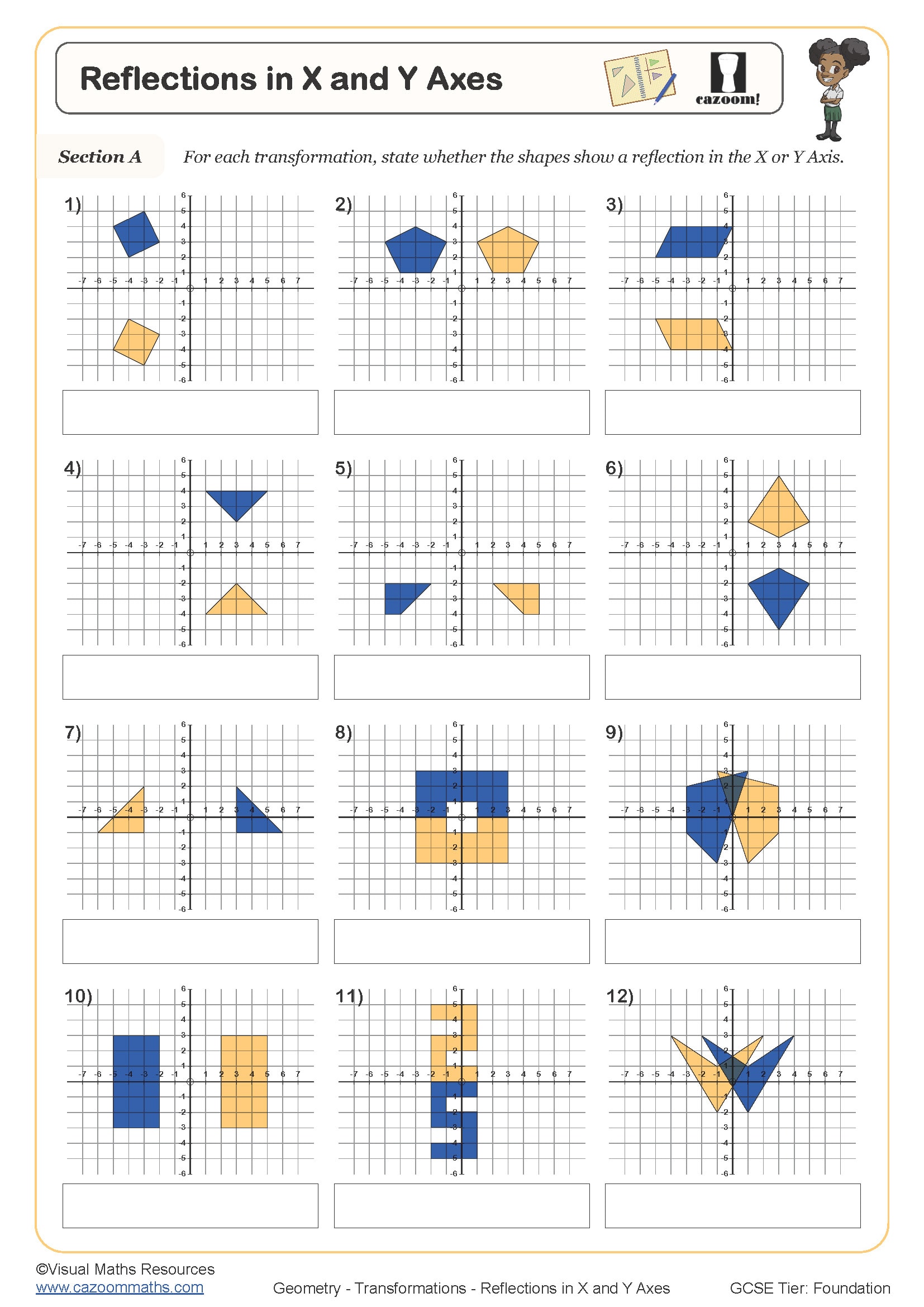 Preview of Reflections in X and Y Axes