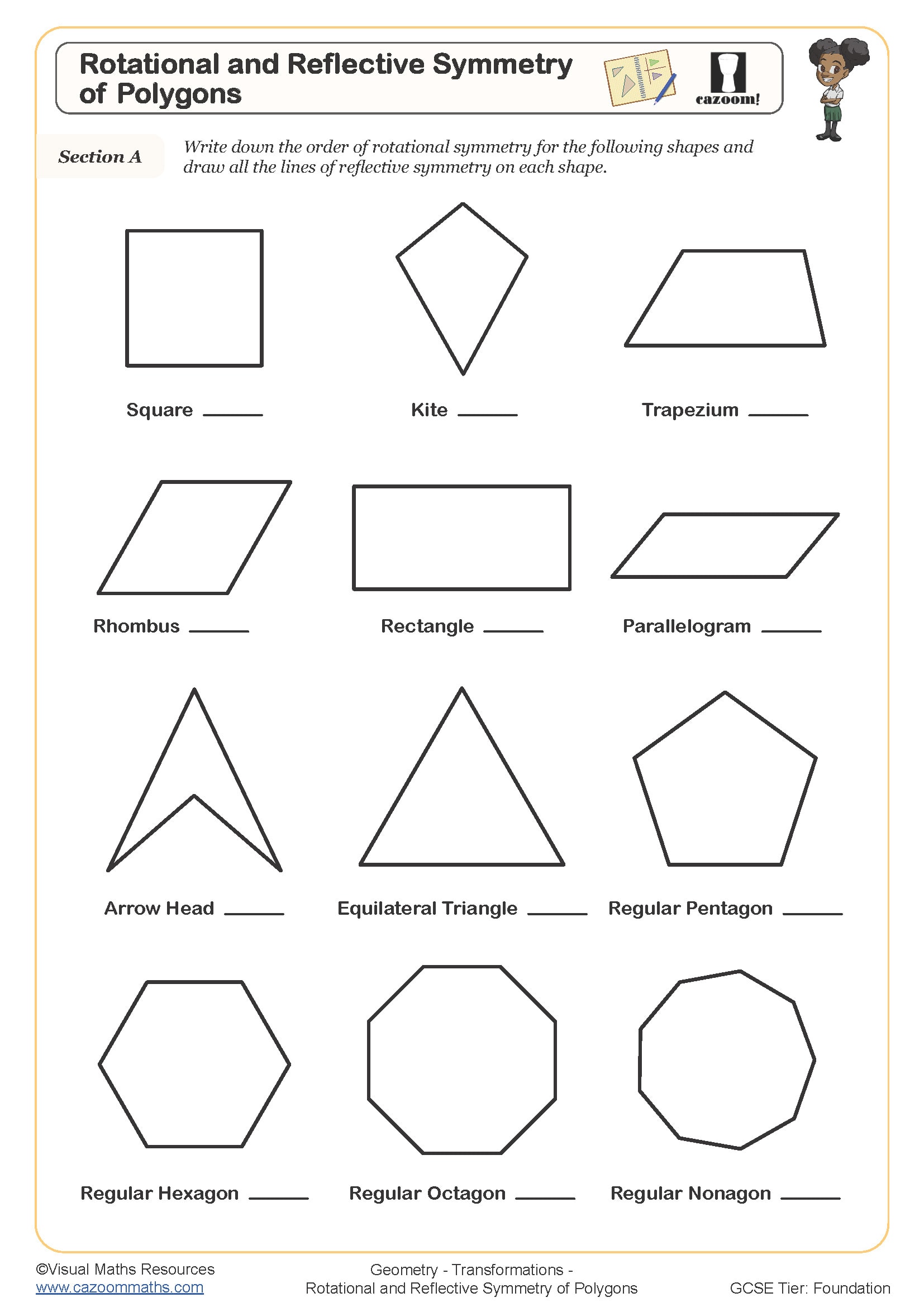Preview of Rotational and Refelctive Symmetry of Polygons