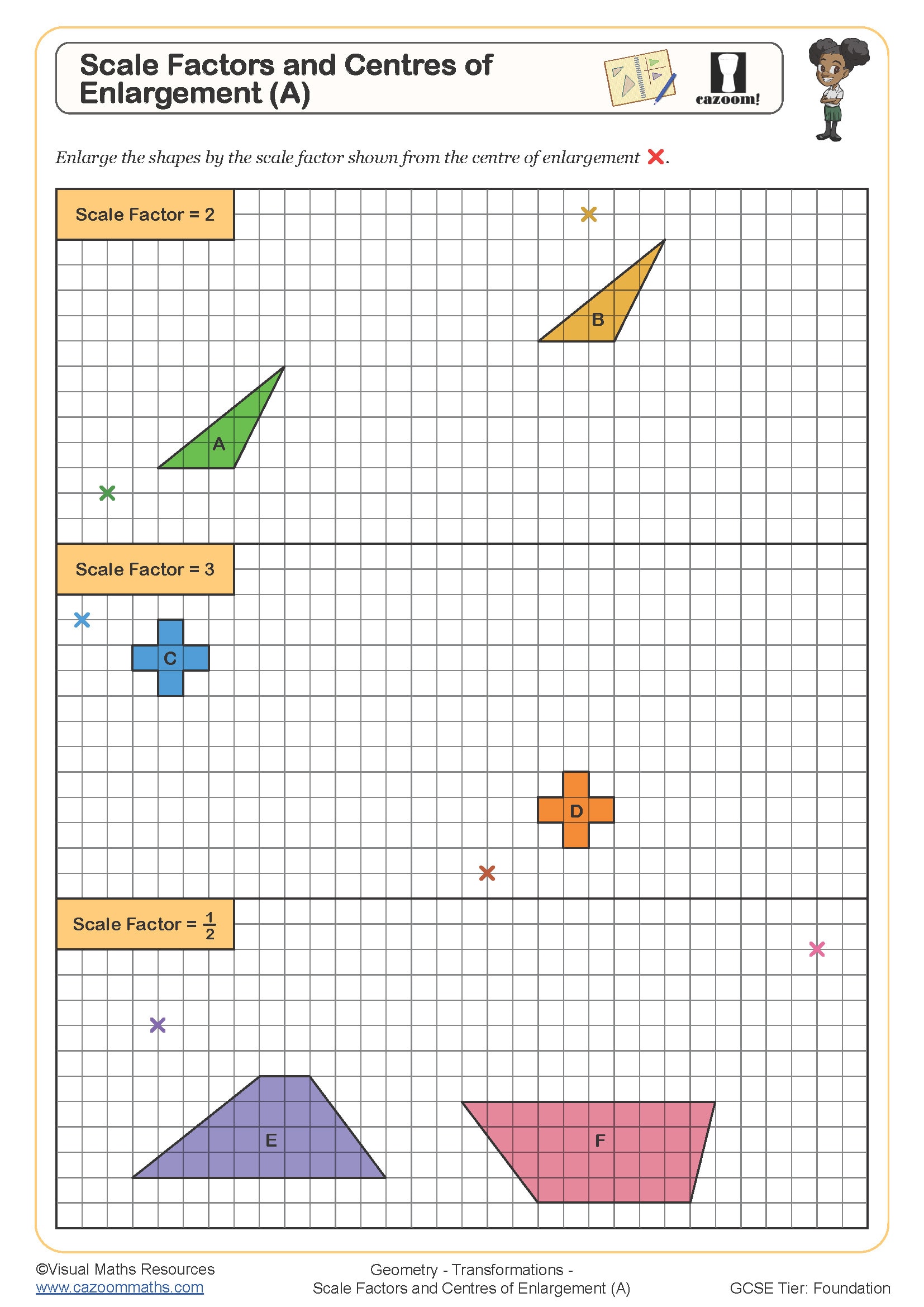 Preview of Scale Factors and Centres of Enlargement (A)