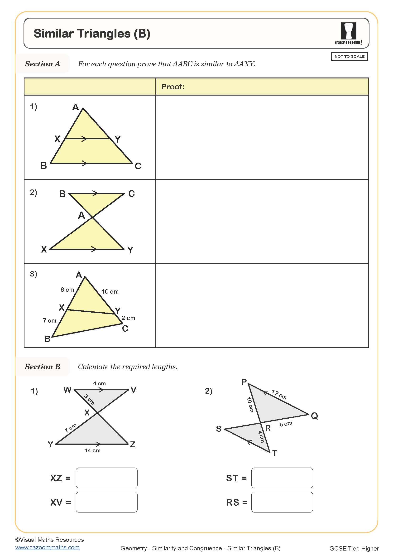 Preview of Similar Triangles (B)