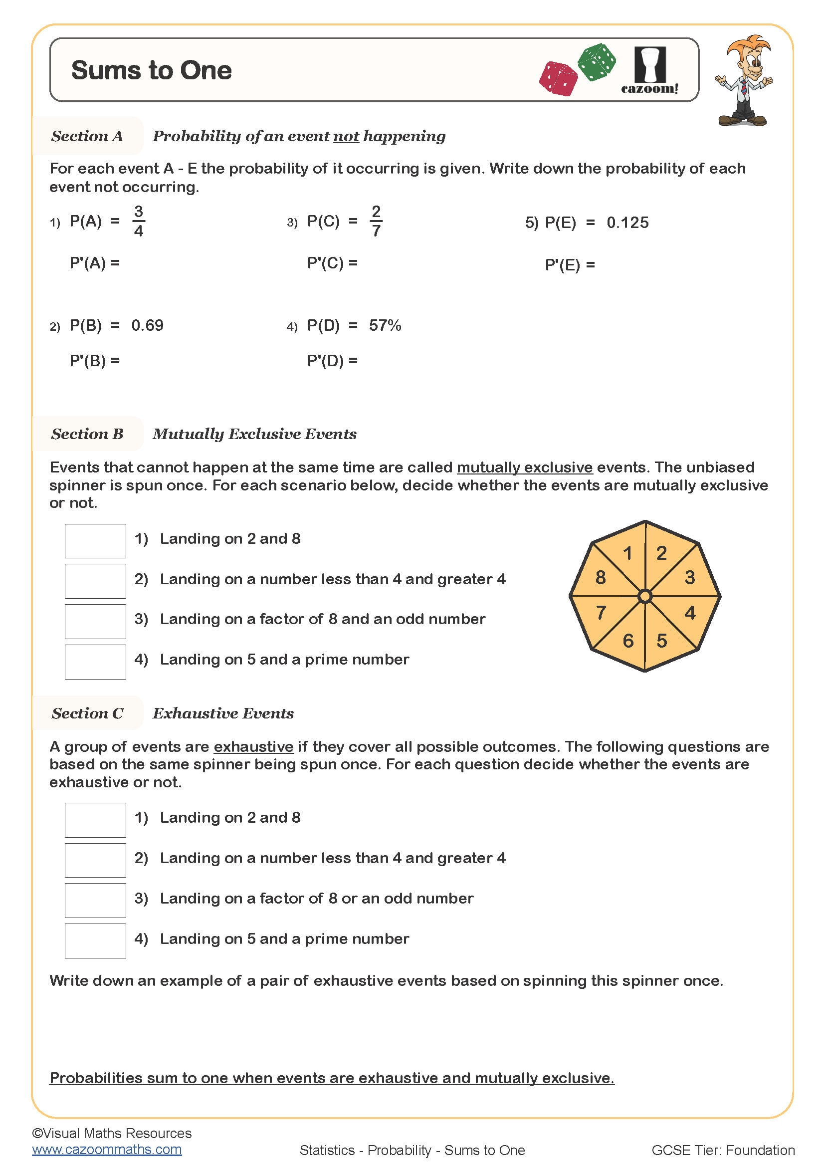 Preview of Sums to One