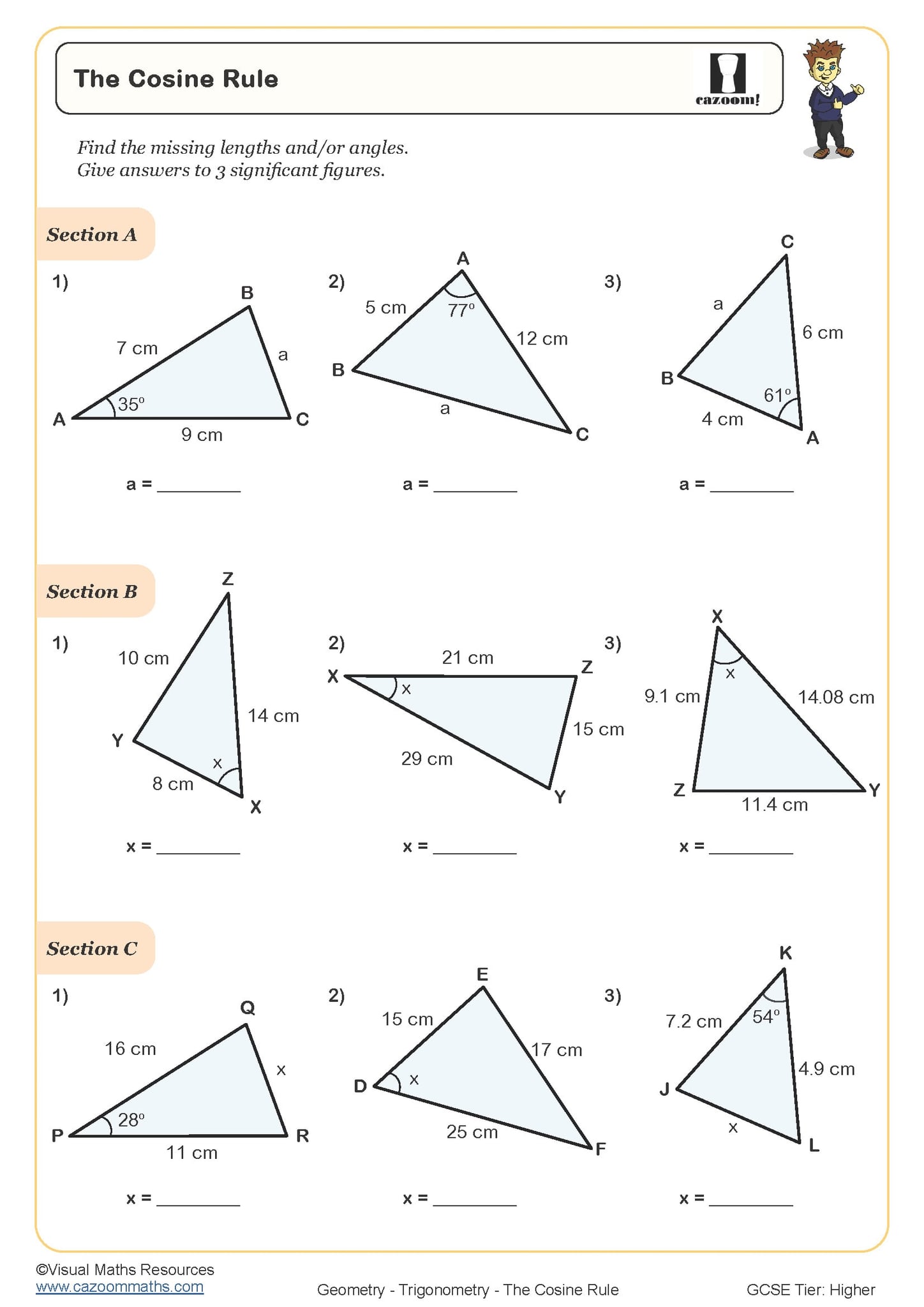 The Formulae For Area Of Sectors And Arc Lengths Worksheet Printable