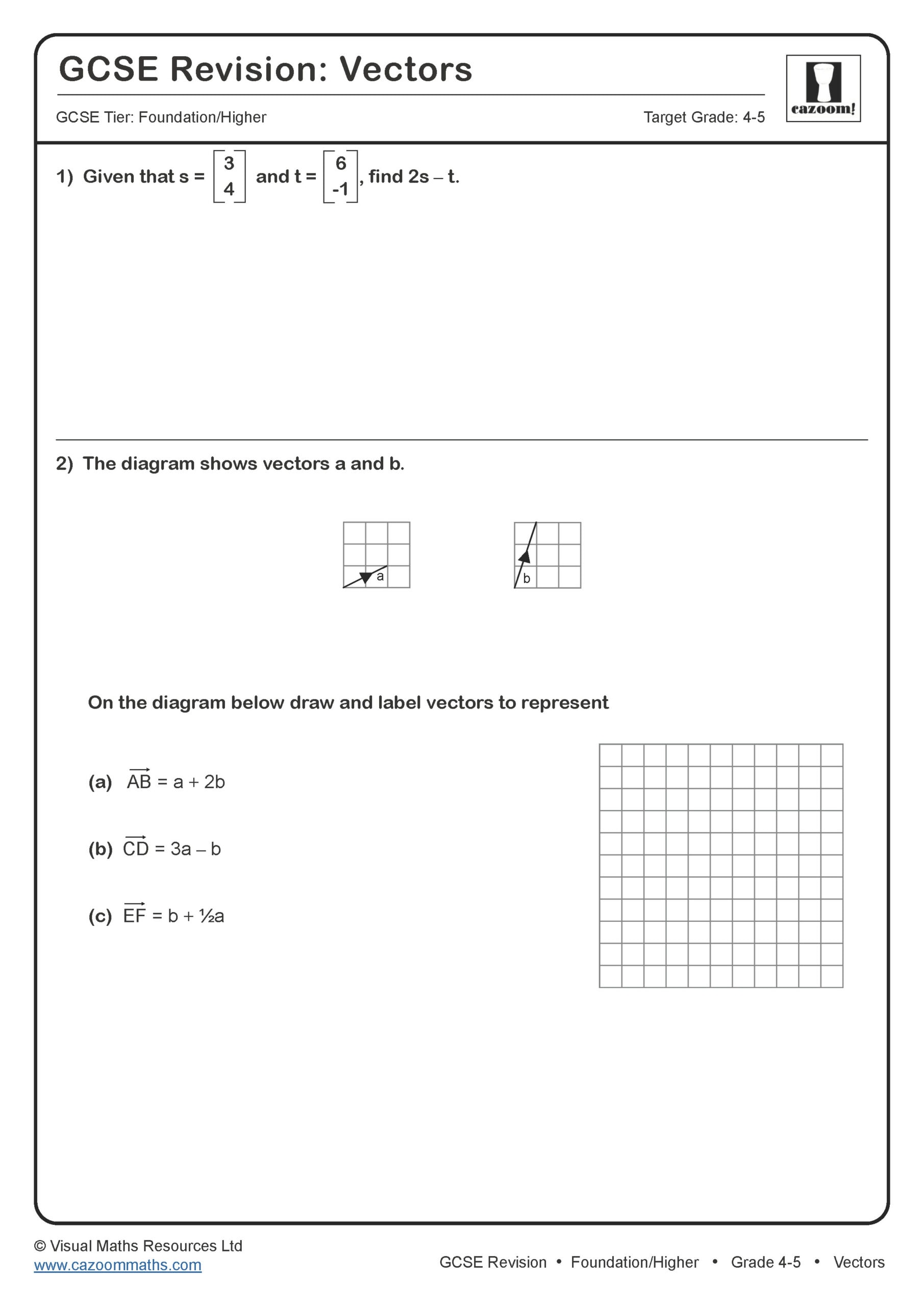 Vectors GCSE Maths Revision Scaled