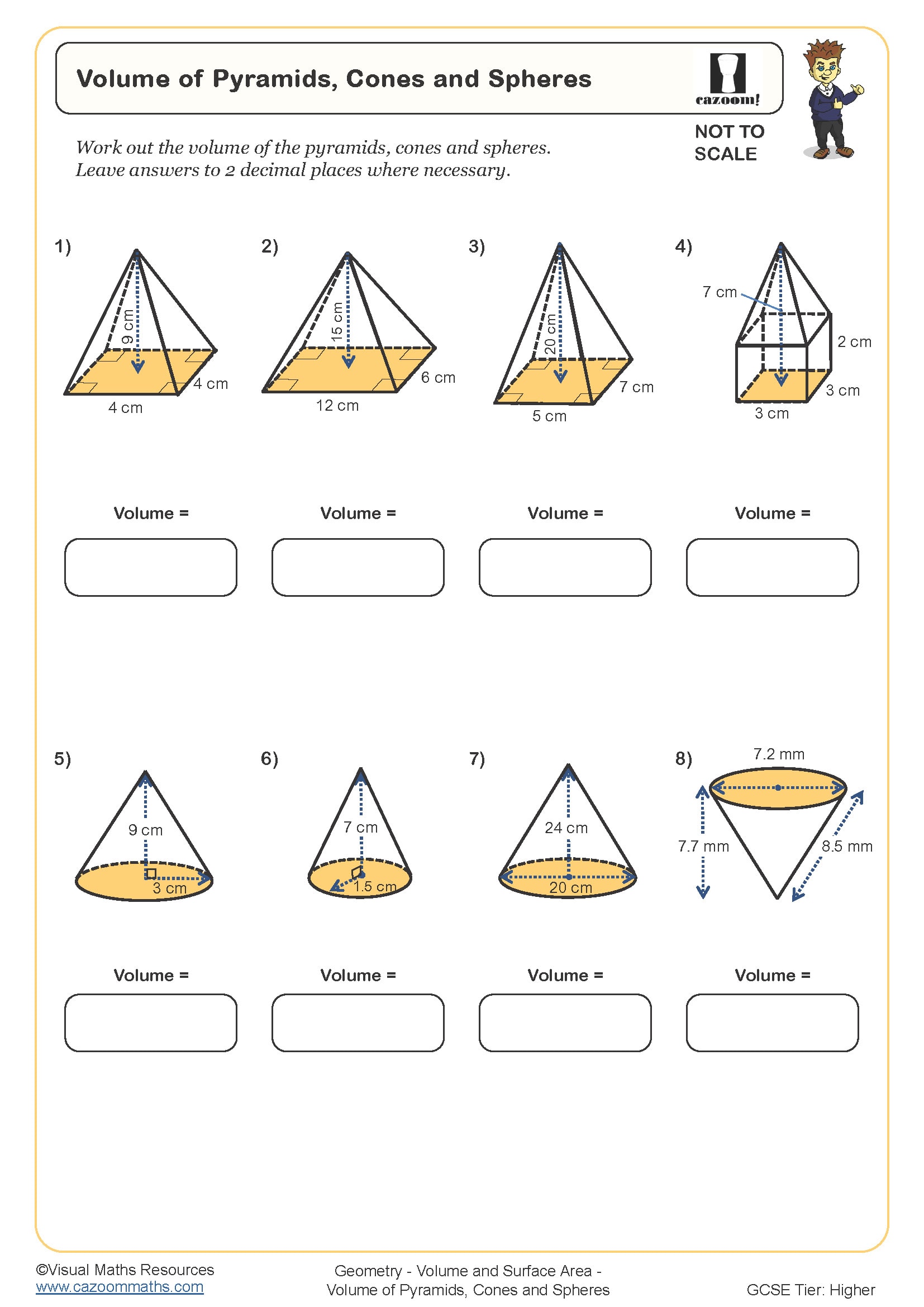 Preview of Volume of Pyramids Cones and Spheres