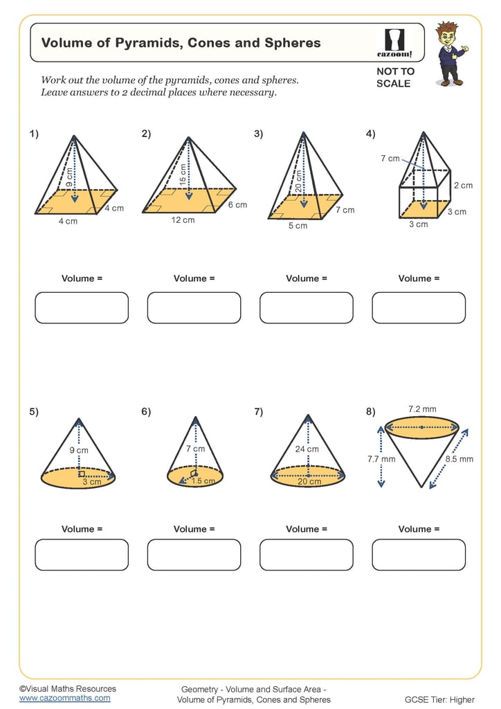 Volume Of Pyramids And Cones Worksheet Fun And Engaging PDF Worksheets