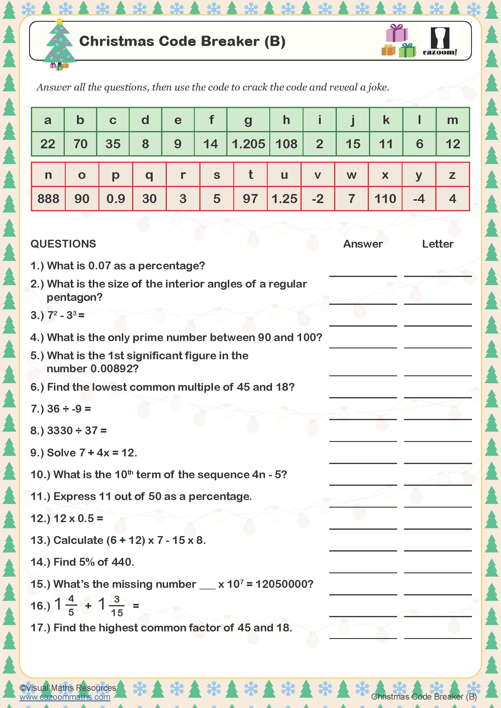 Preview of Christmas Code Breaker (B)