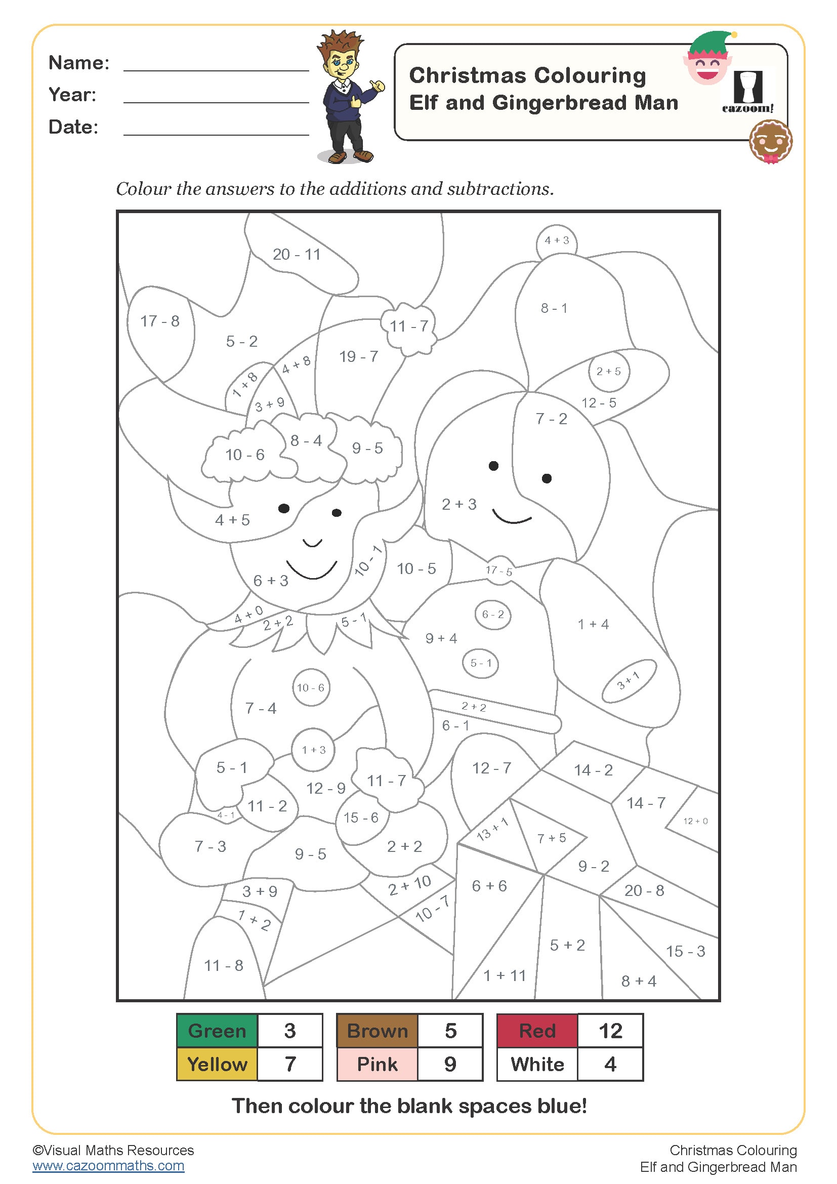 Preview of Elf and Gingerbread Man