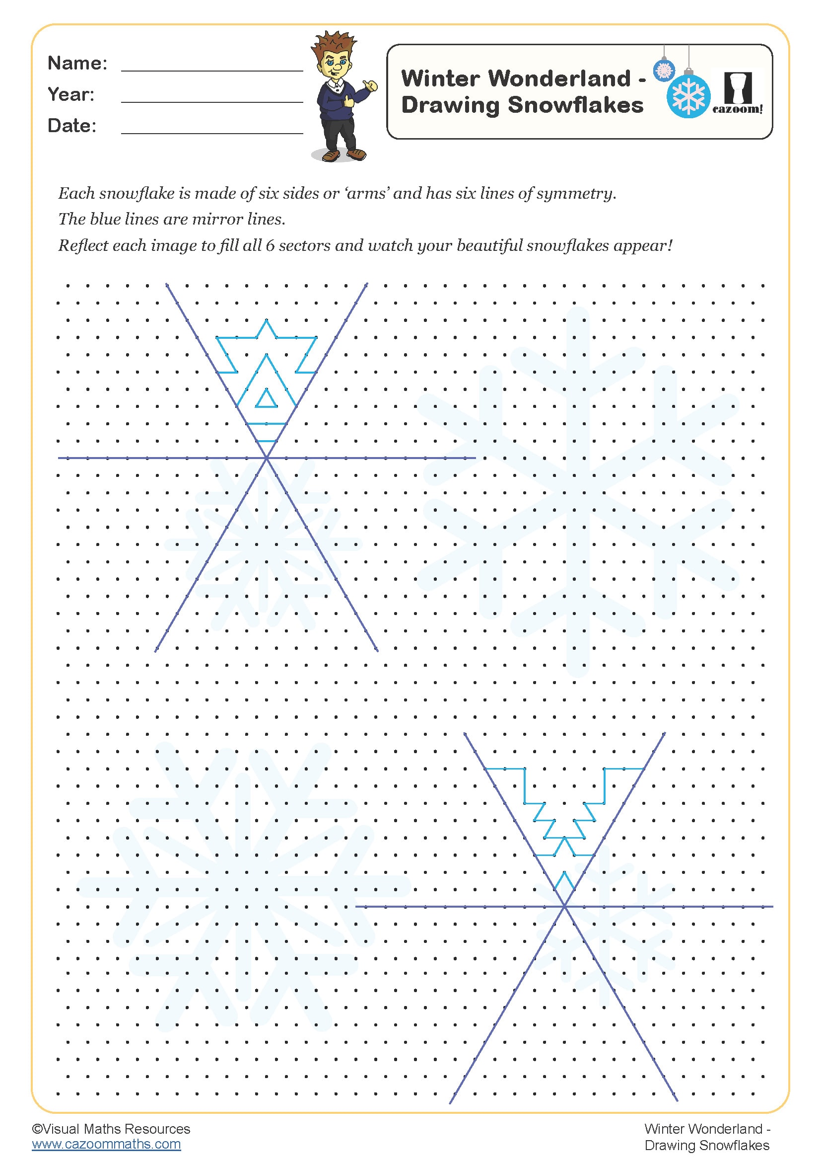 Preview of Drawing Snowflakes