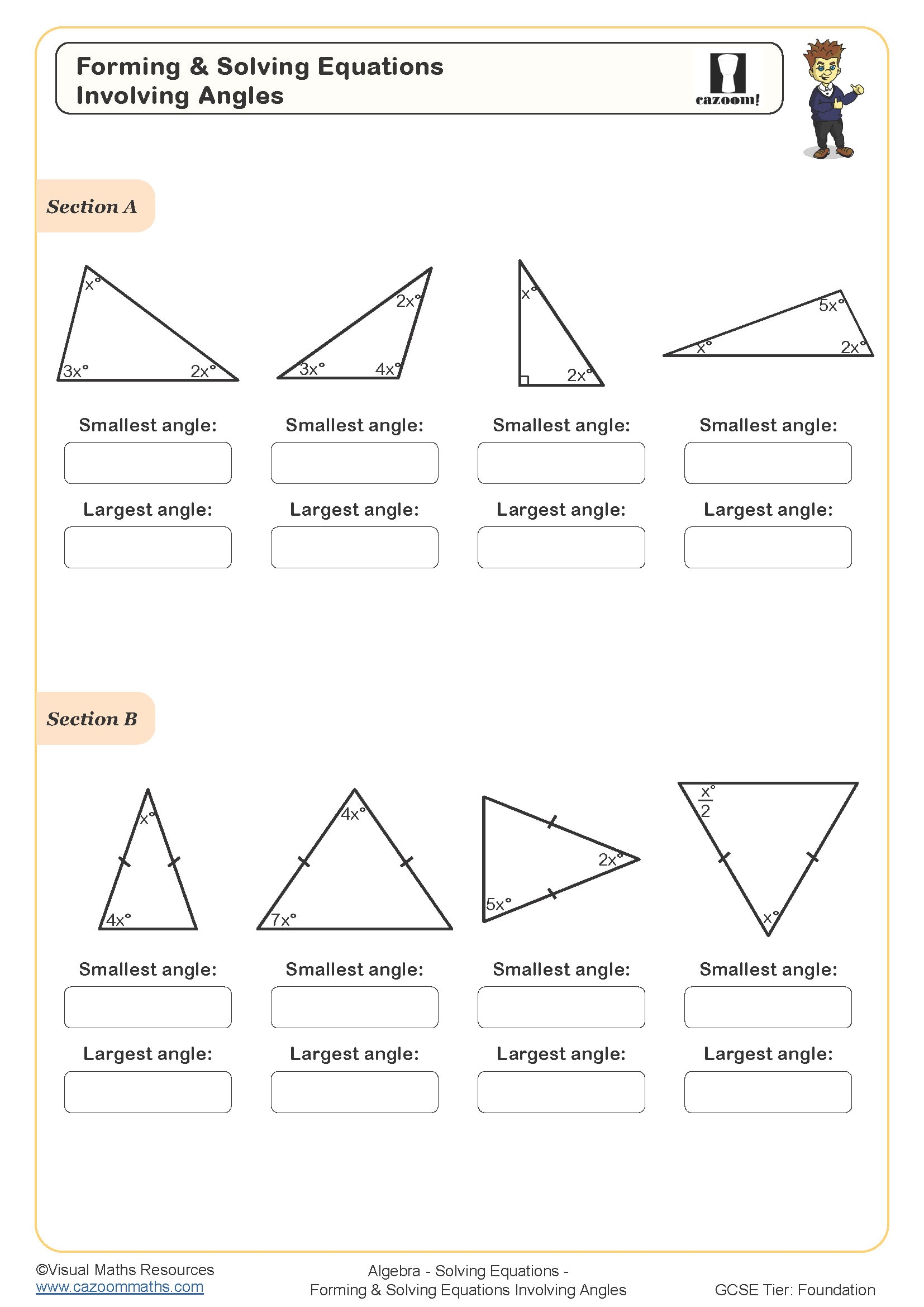 Preview of Forming and Solving Equations involving Angles
