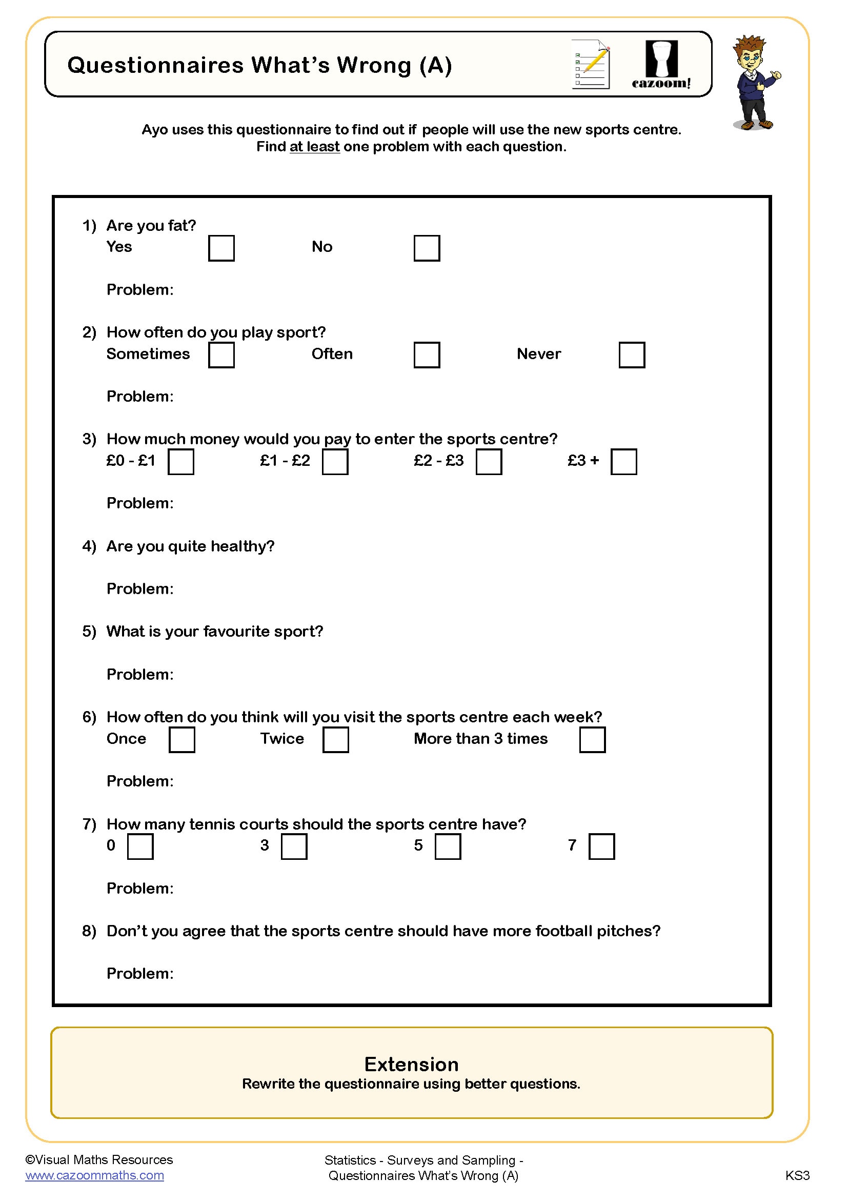 Preview of Questionnaires What's Wrong (A)