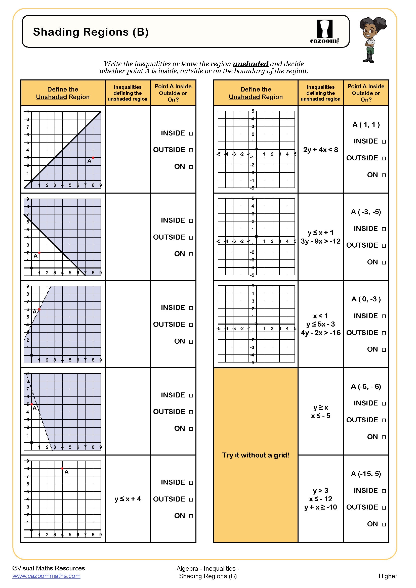 Preview of Shading Regions (B)