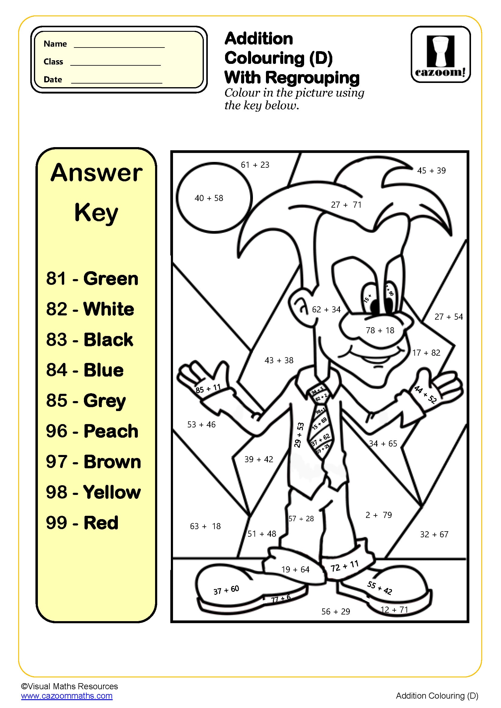 Preview of Addition Colouring (D)