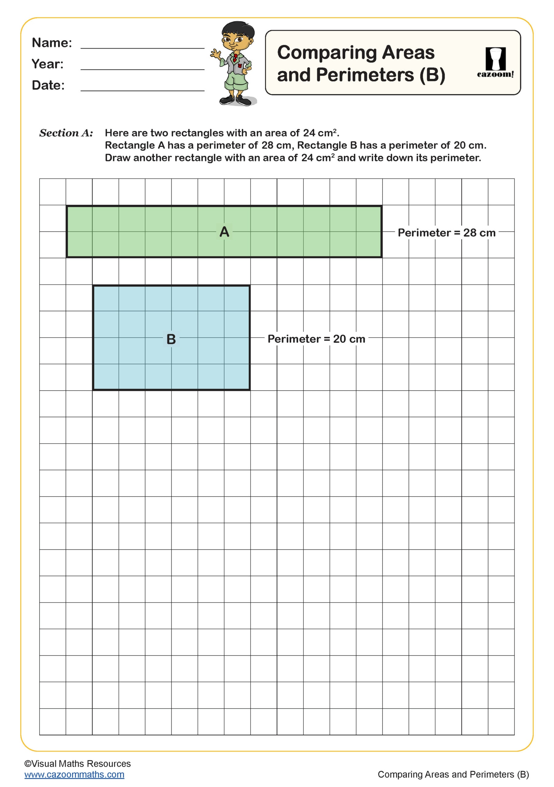 Preview of Comparing Areas and Perimeters (B)