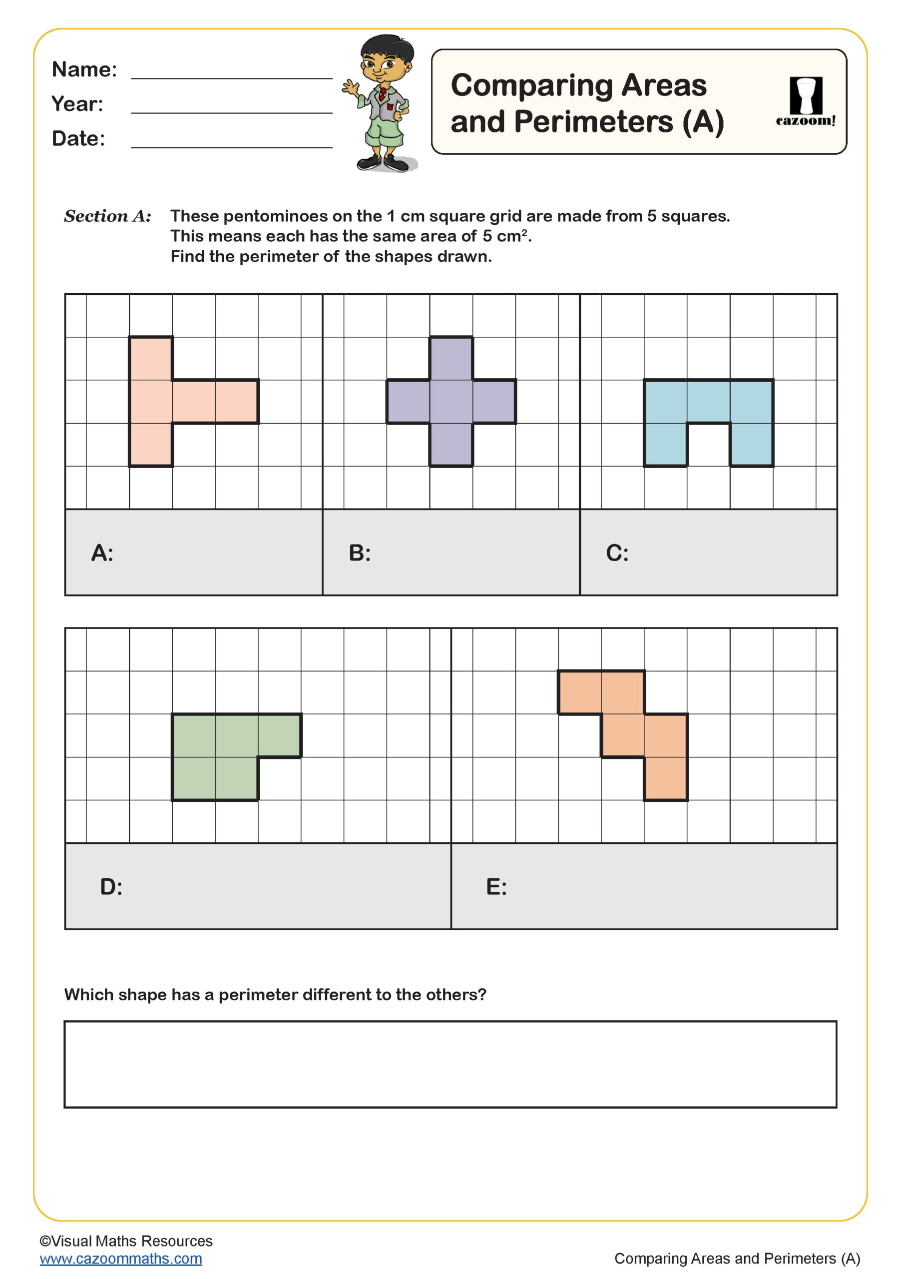 Preview of Comparing Areas and Perimeters (A)