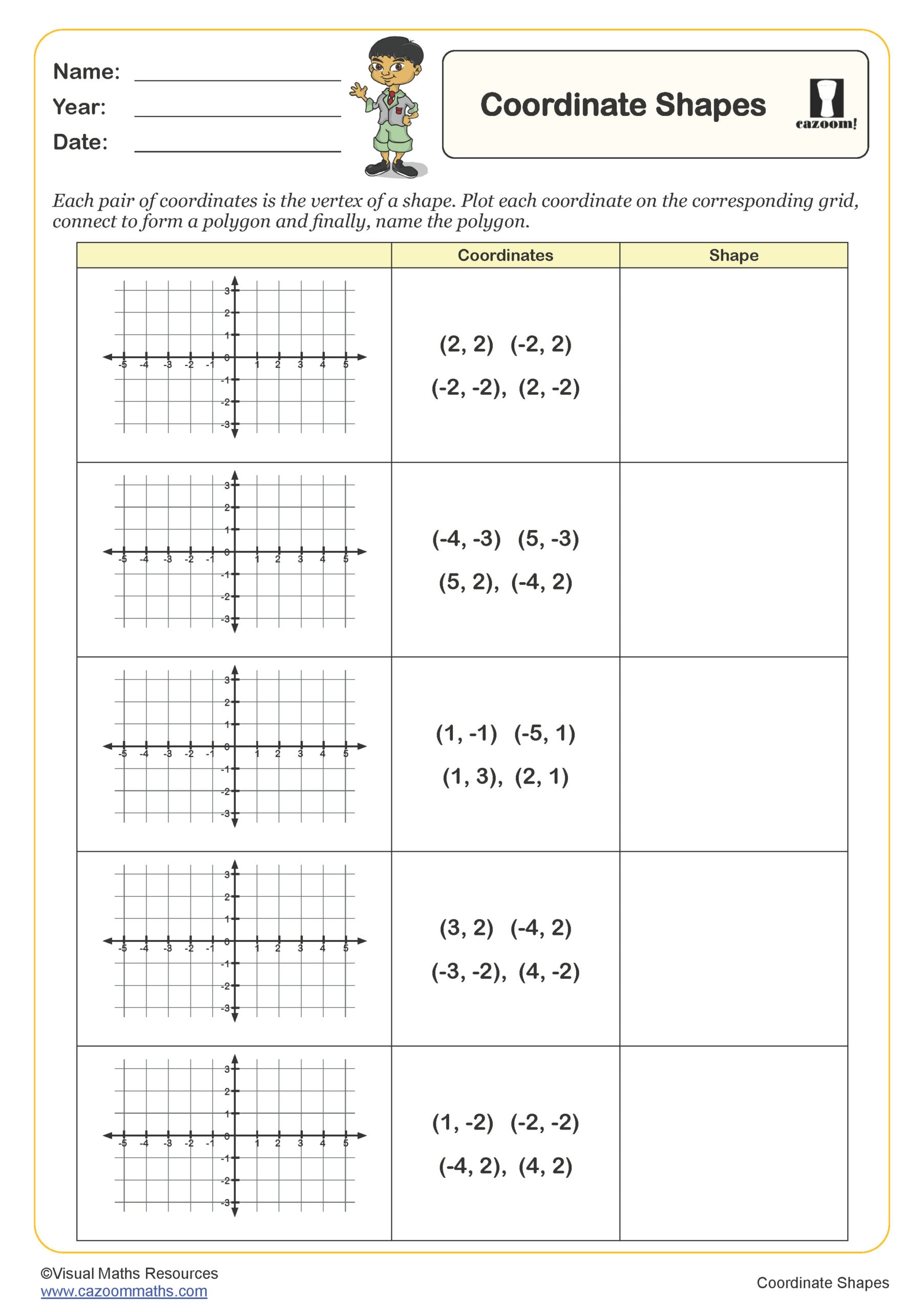 Preview of Coordinate Shapes