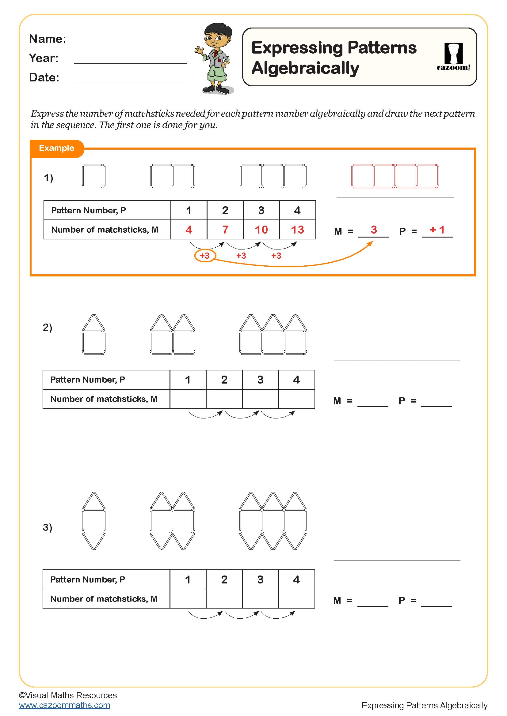 Preview of Expressing Patterns Algebraically
