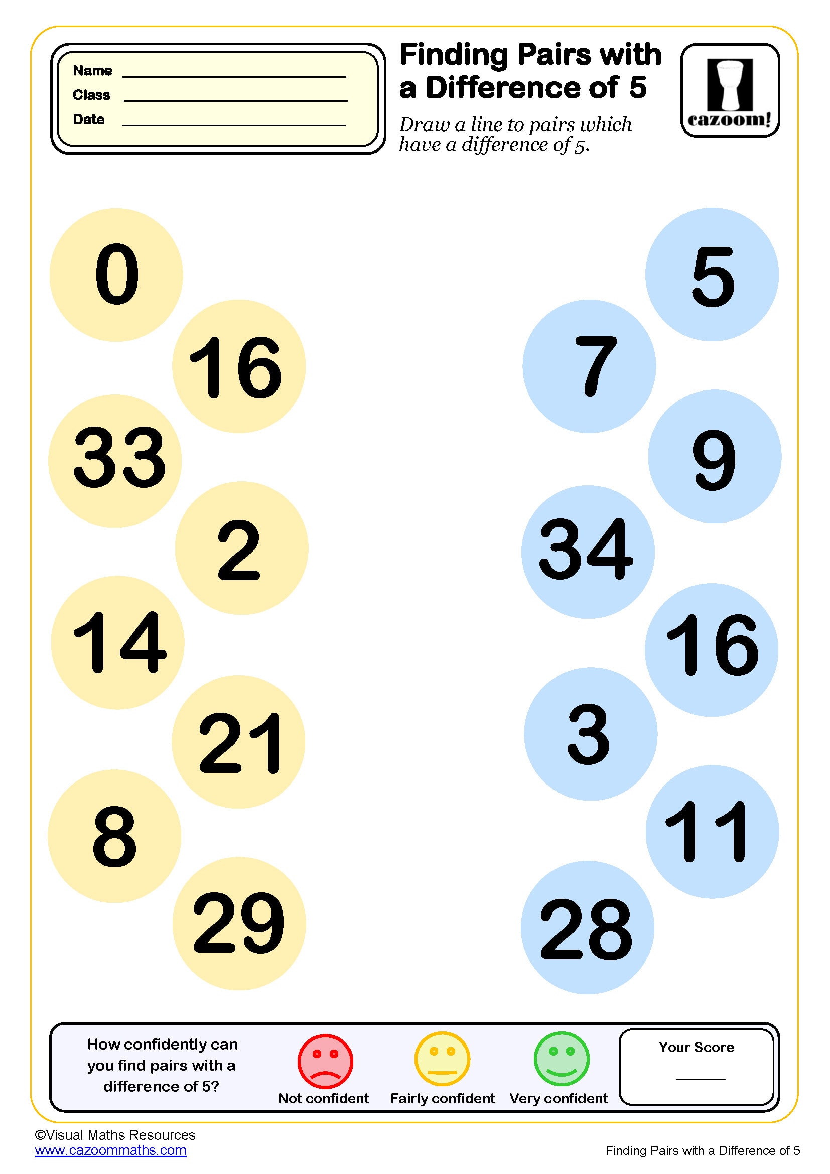 Preview of Find Pairs with a Difference of 5