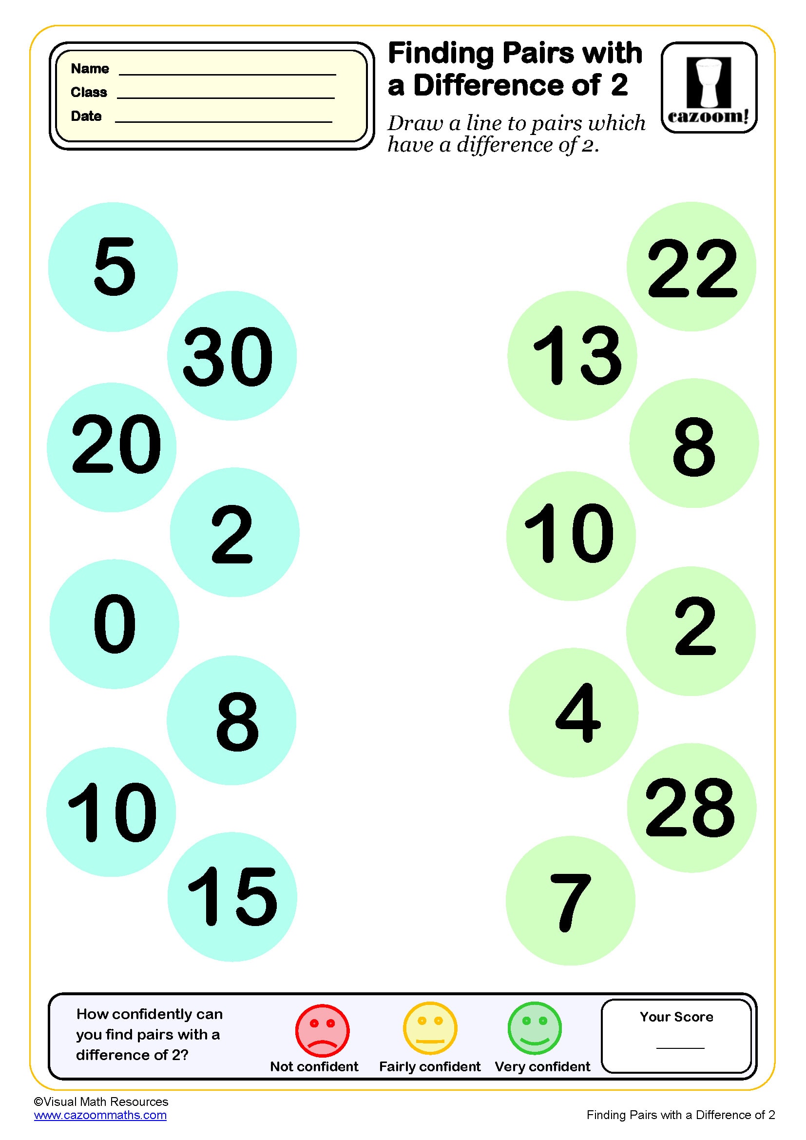 Preview of Find Pairs with a Difference of 2