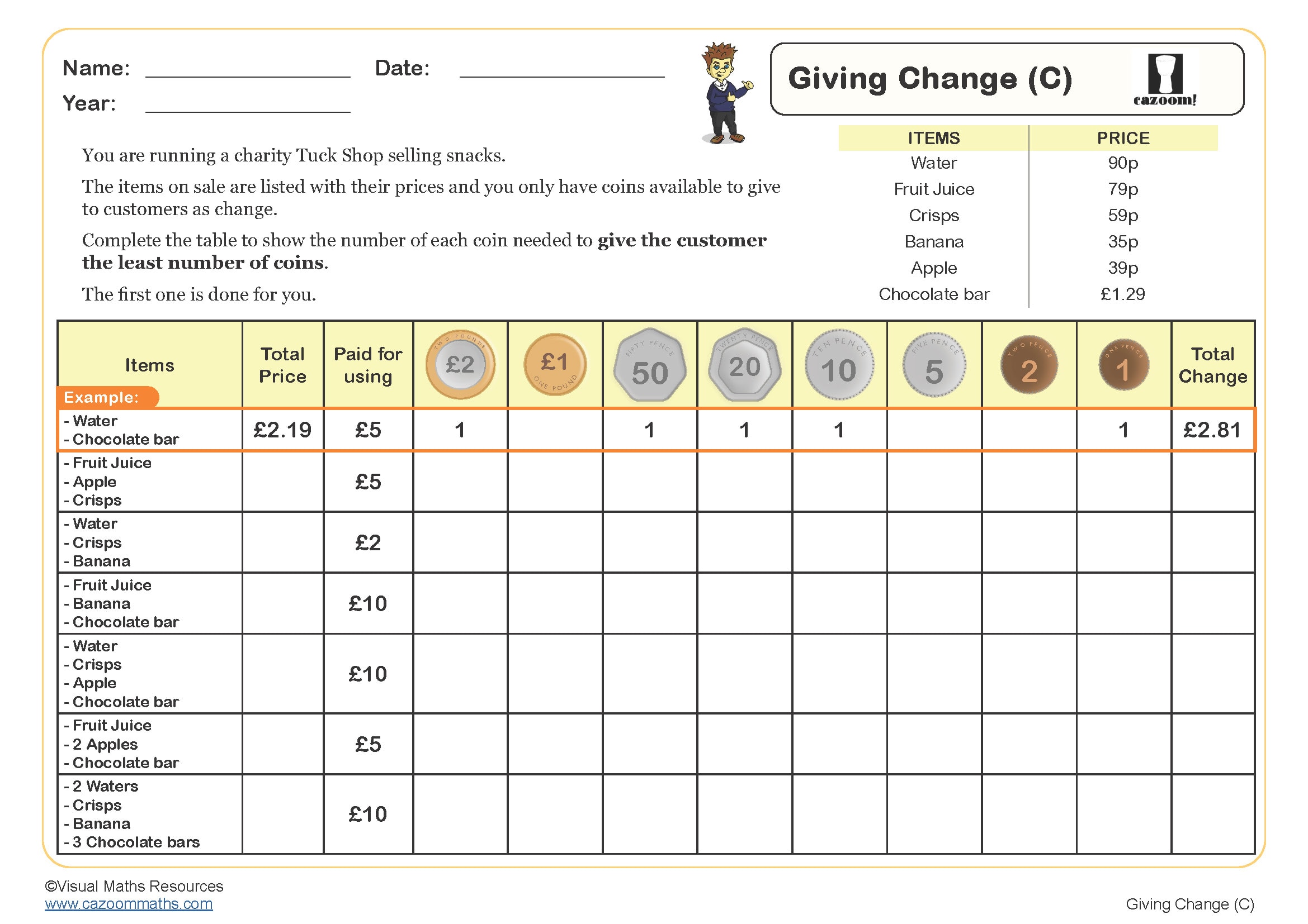 Preview of Giving Change (C)