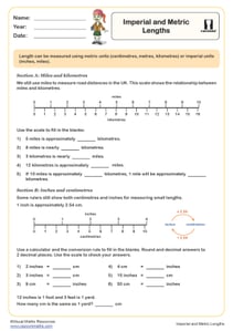Imperial and Metric Lengths Worksheet | Key Stage 2 PDF Measurement ...