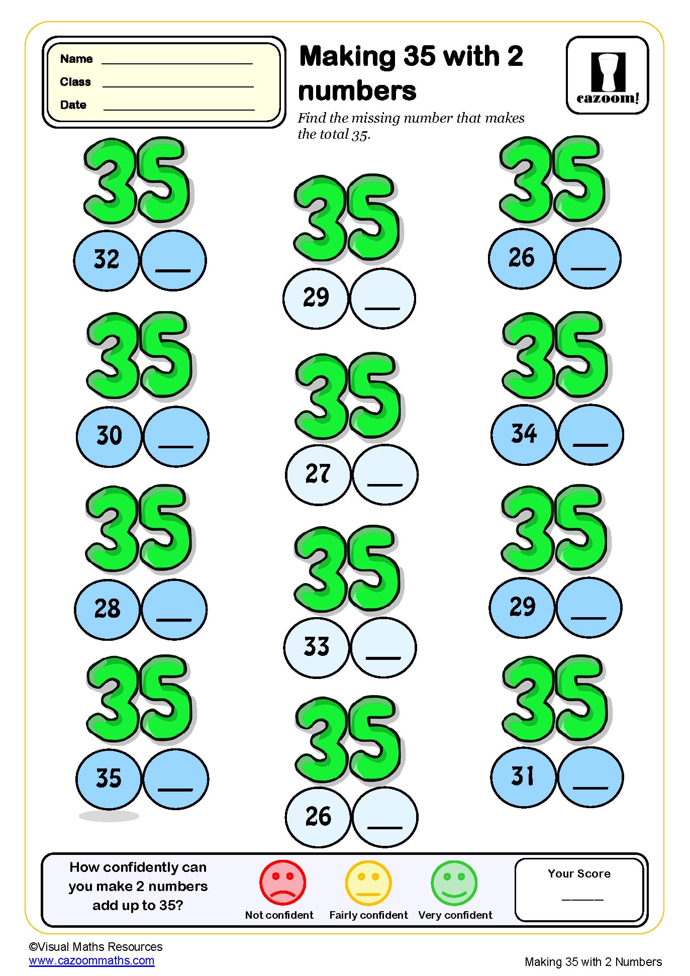 Preview of Making 35 with 2 numbers